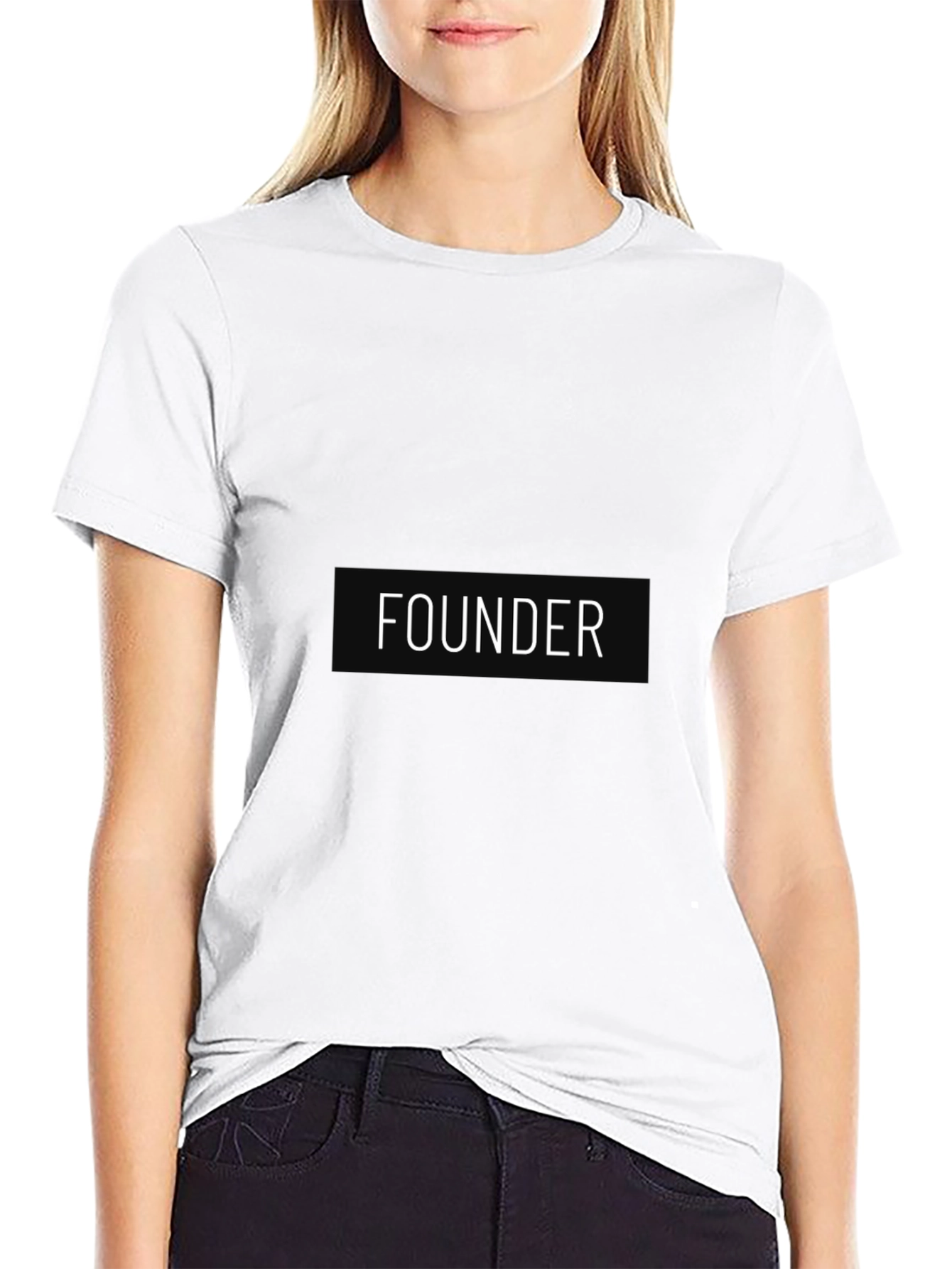 Founder Black Cotton T-Shirt - Casual Wear