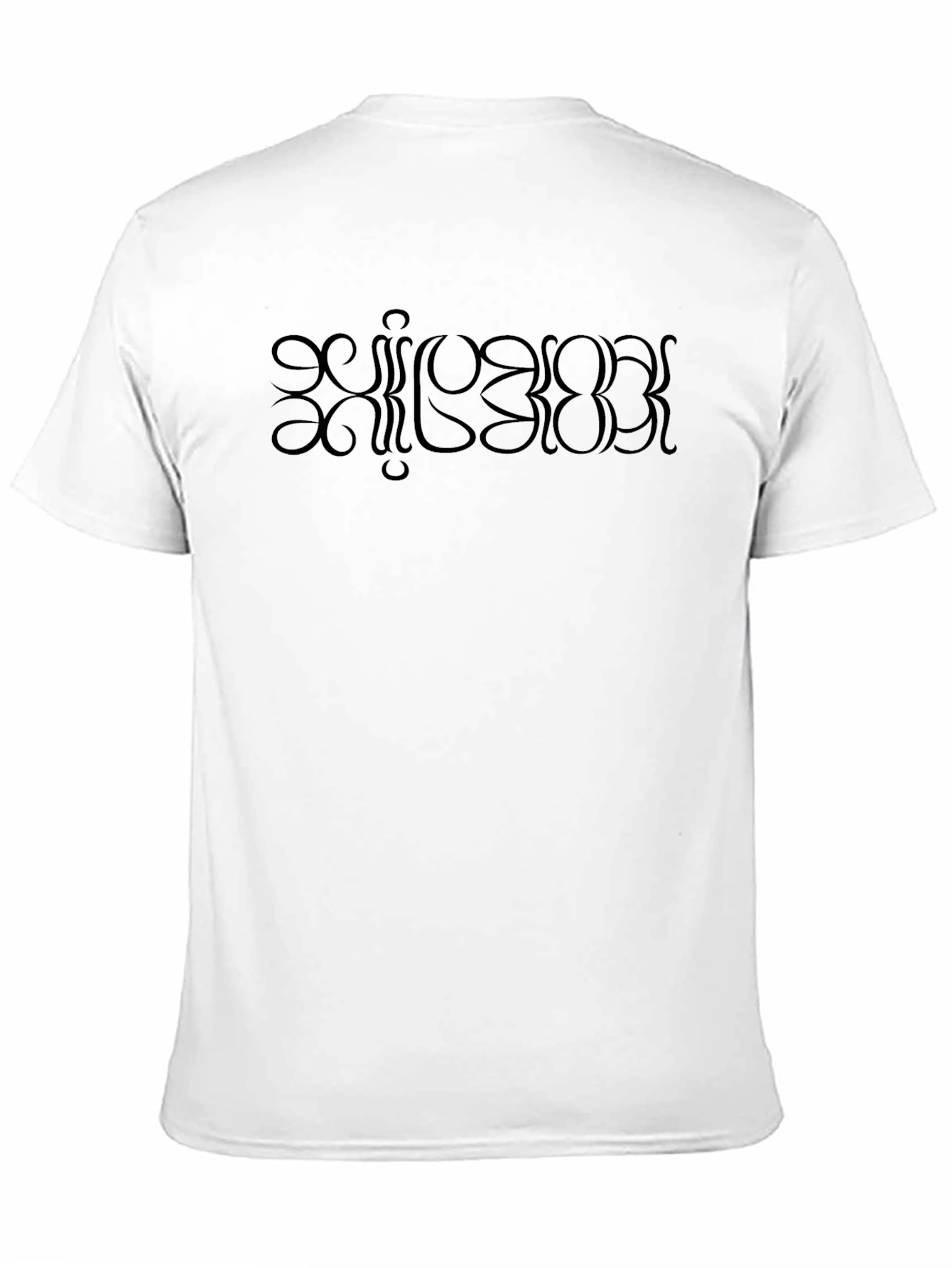 Mens Black Graphic Tee - Mystical Text Print