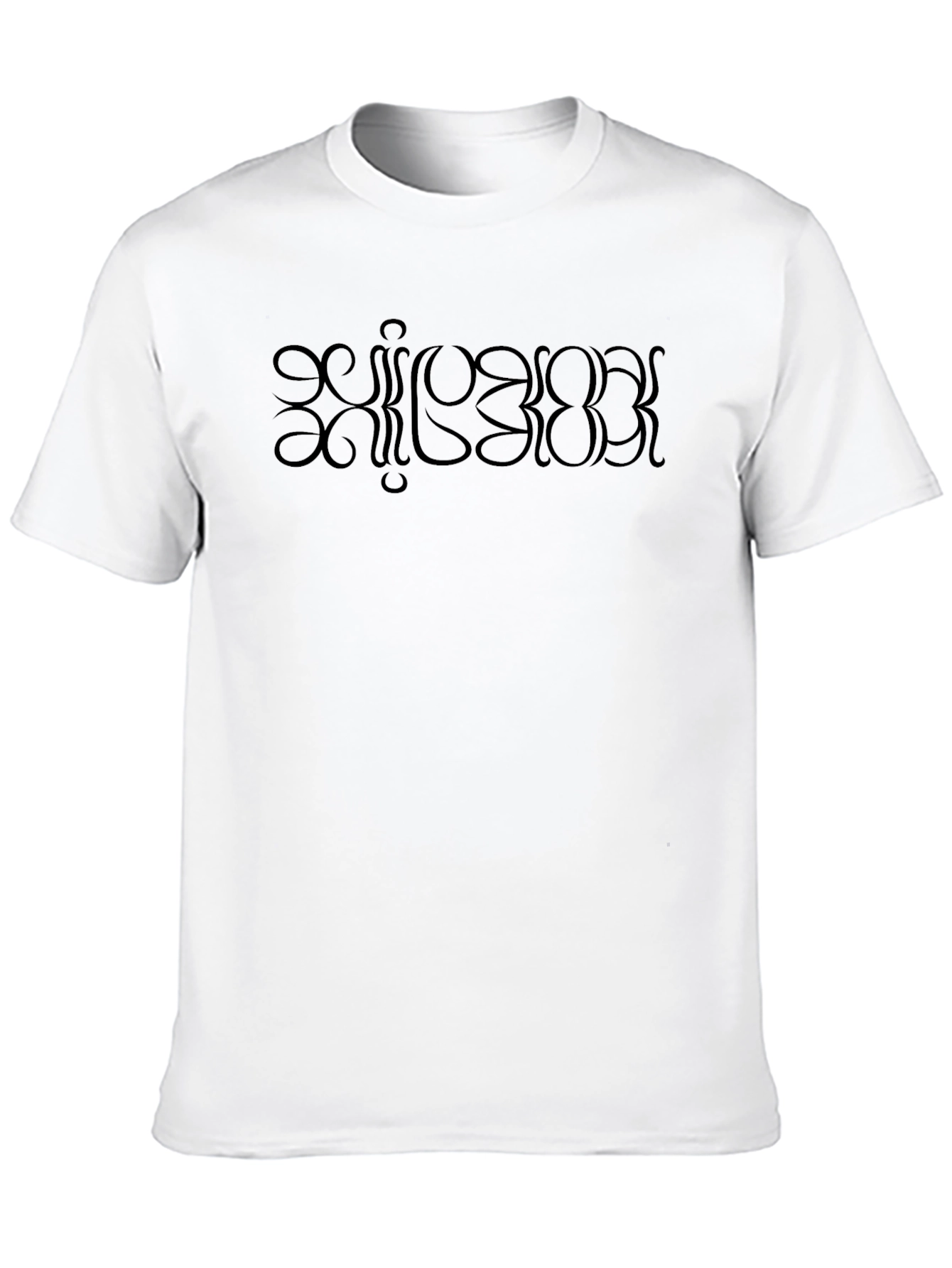Mens Black Graphic Tee - Mystical Text Print
