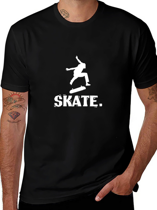 Skateboarding Graphic T-Shirt - Black Cotton Tee