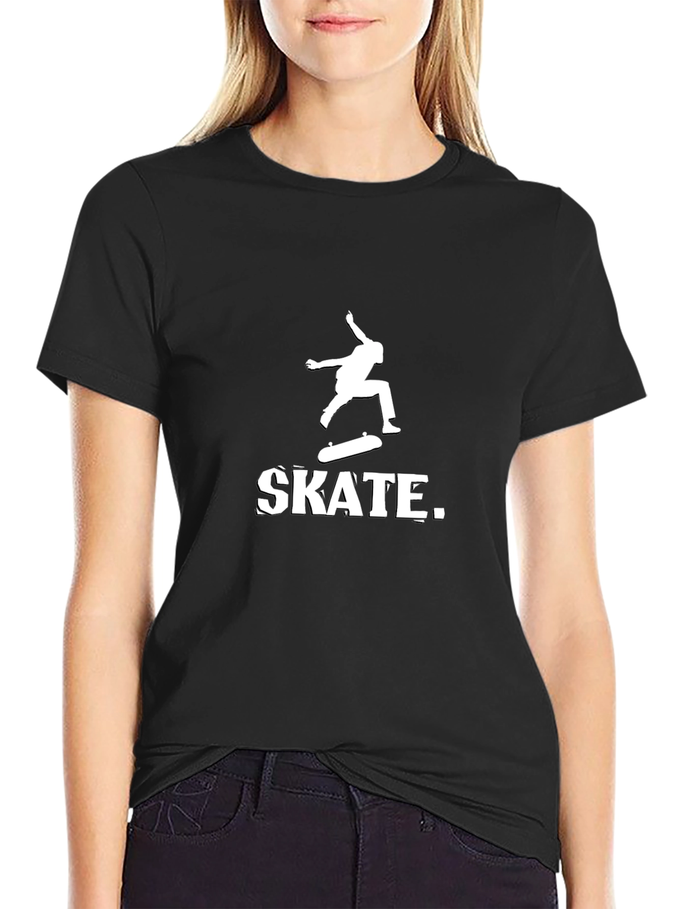 Skateboarding Graphic T-Shirt - Black Cotton Tee