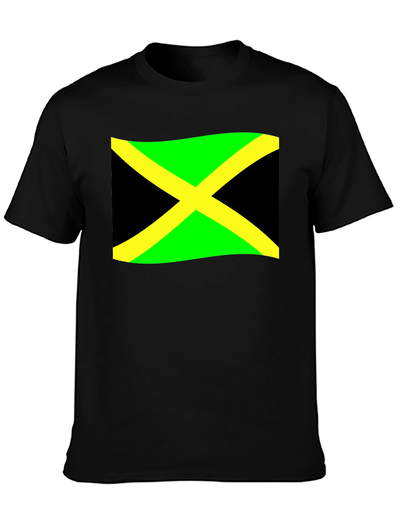 Jamaica Flag T-Shirt - Black Cotton Tee