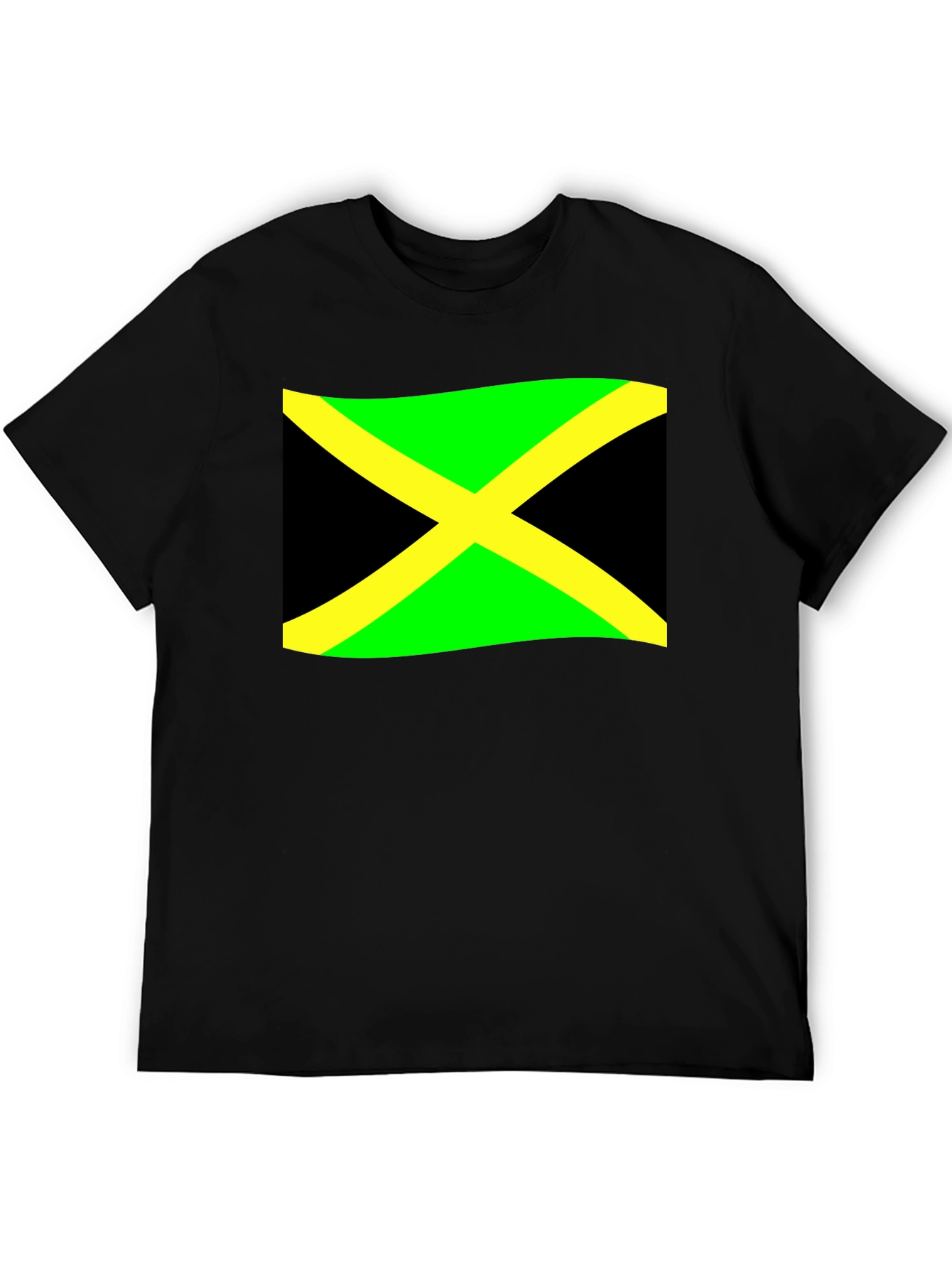 Jamaica Flag T-Shirt - Black Cotton Tee