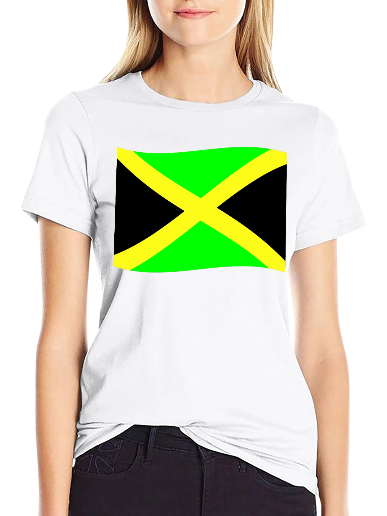 Jamaica Flag T-Shirt - Black Cotton Tee