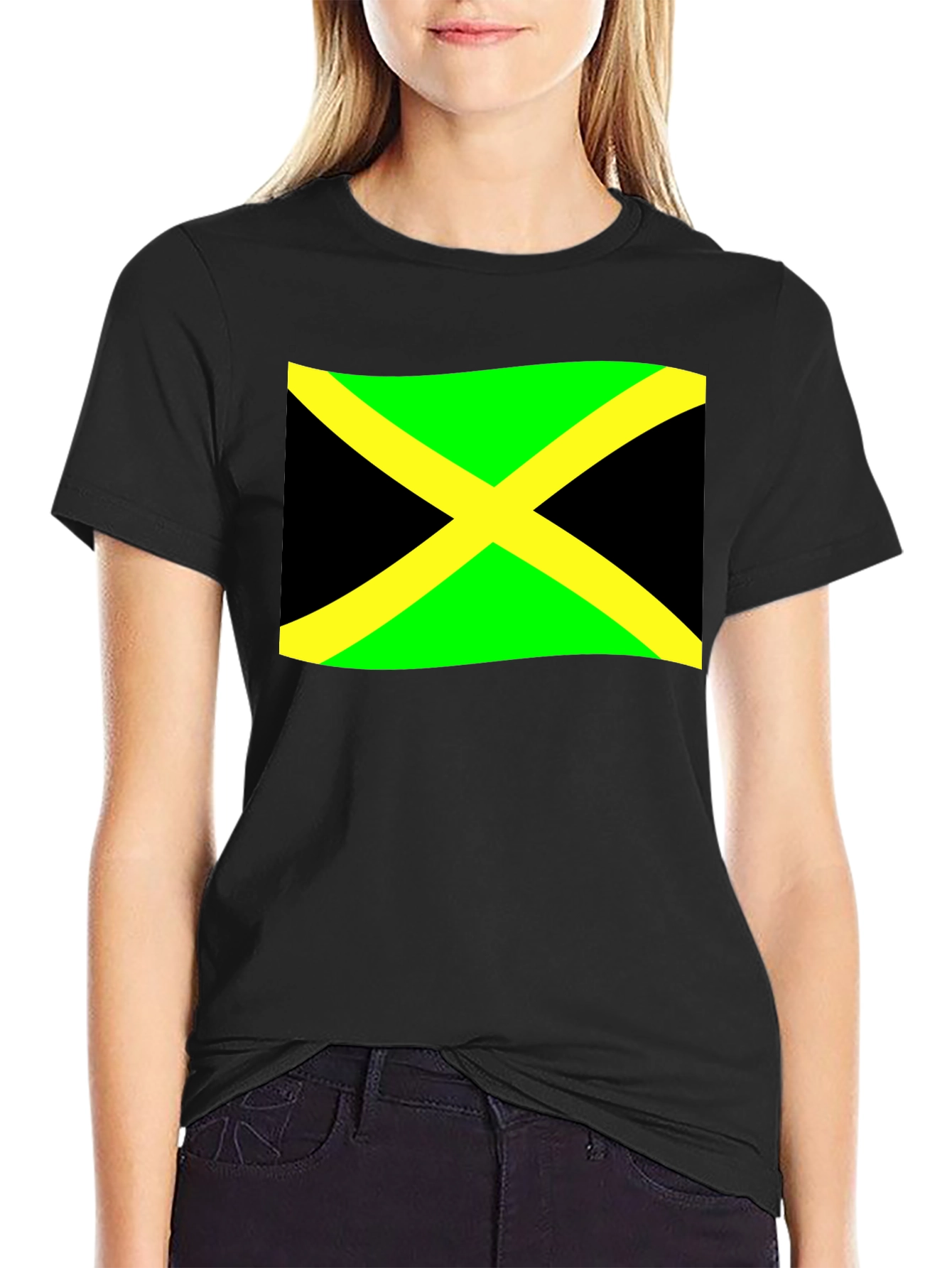 Jamaica Flag T-Shirt - Black Cotton Tee