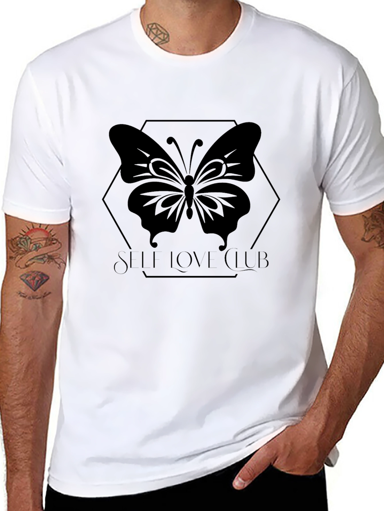 Self Love Club Butterfly T-Shirt - Black