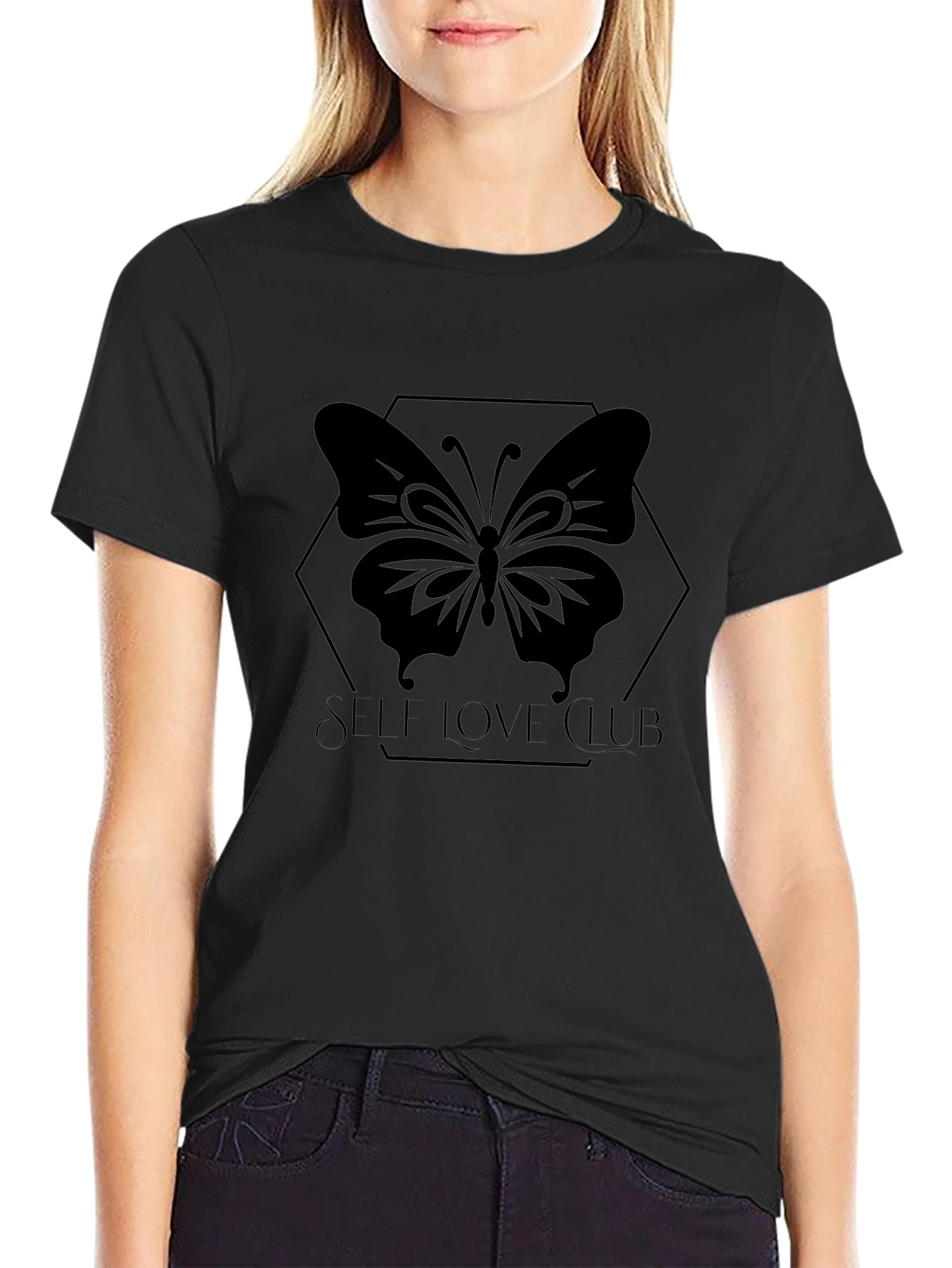 Self Love Club Butterfly T-Shirt - Black