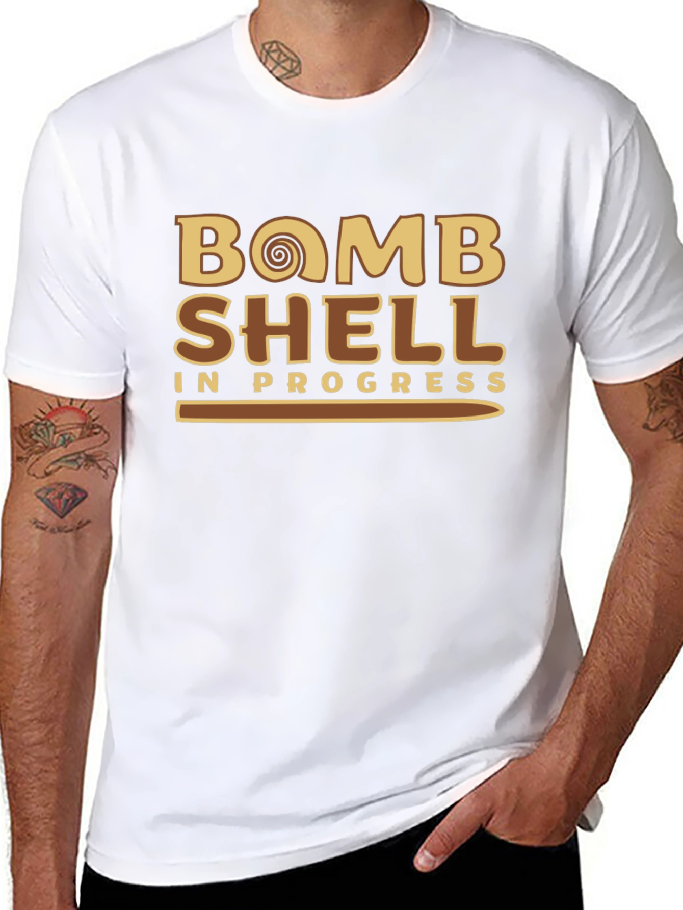 Bomb Shell In Progress Mens Black T-Shirt
