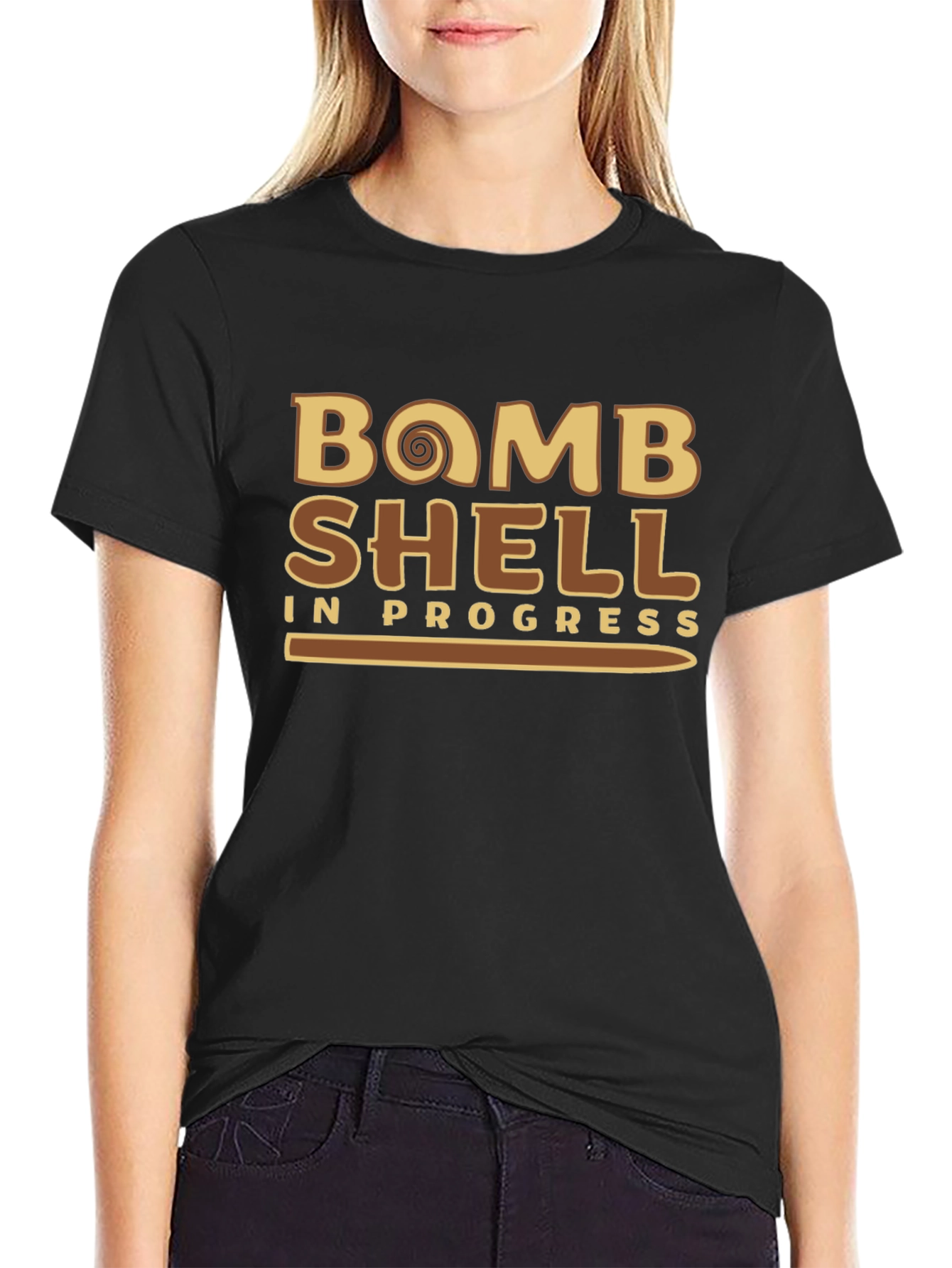 Bomb Shell In Progress Mens Black T-Shirt