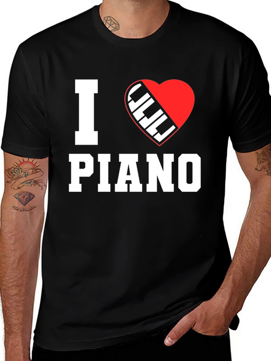 I Heart Piano Graphic Tee - Music Lover Shirt