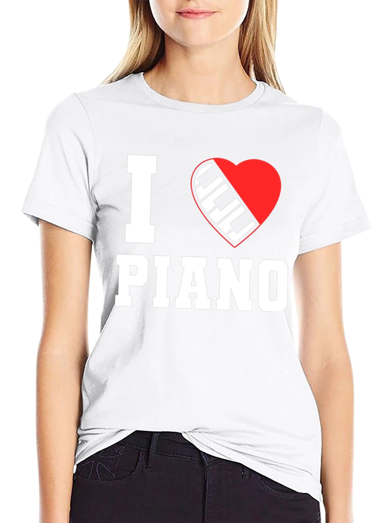 I Heart Piano Graphic Tee - Music Lover Shirt