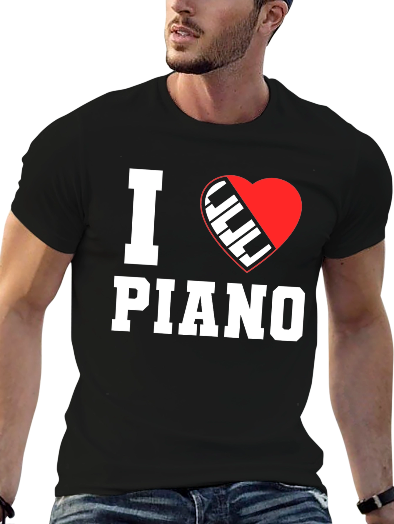 I Heart Piano Graphic Tee - Music Lover Shirt