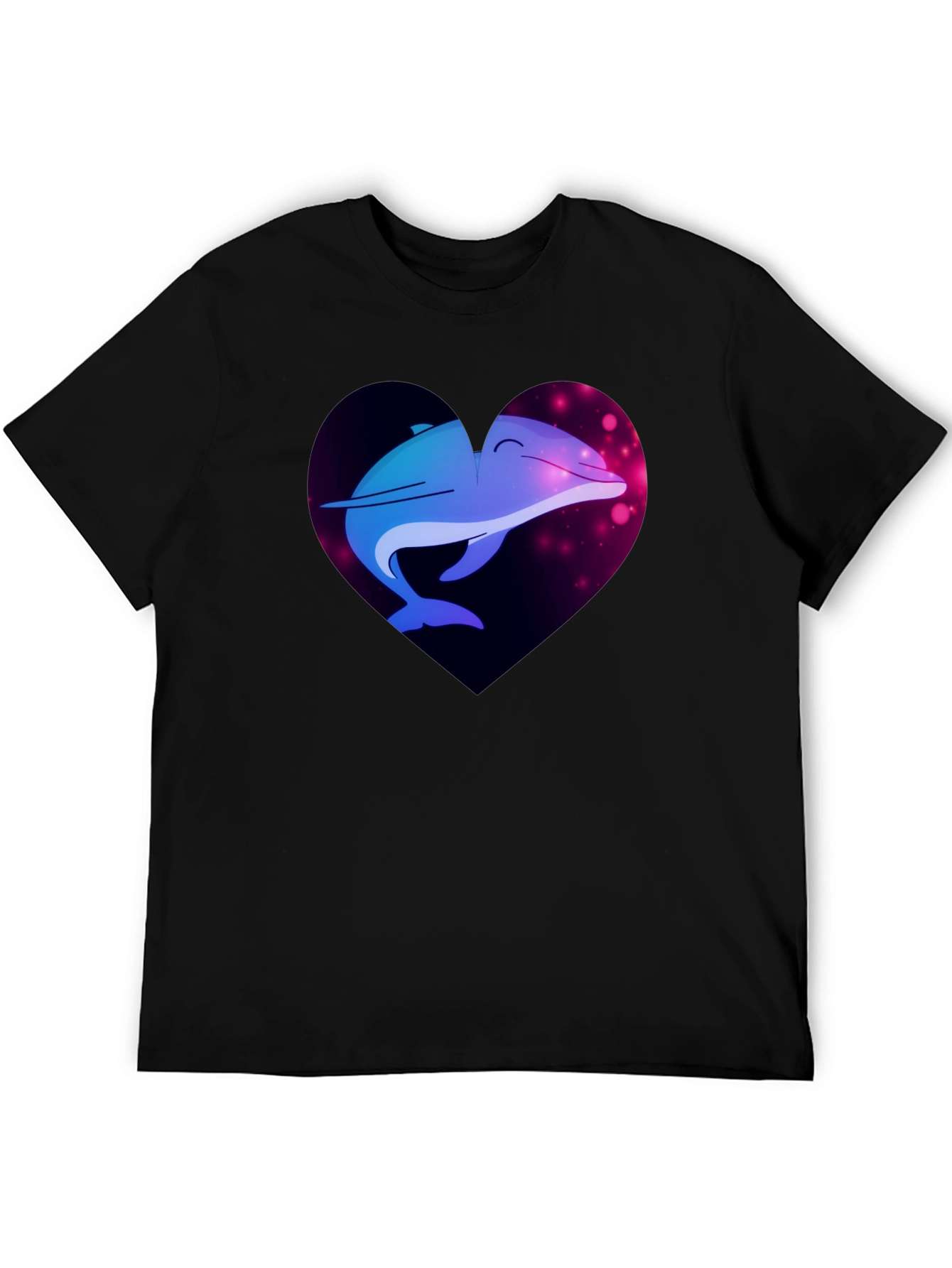 Dolphin Heart Graphic Tee - Black
