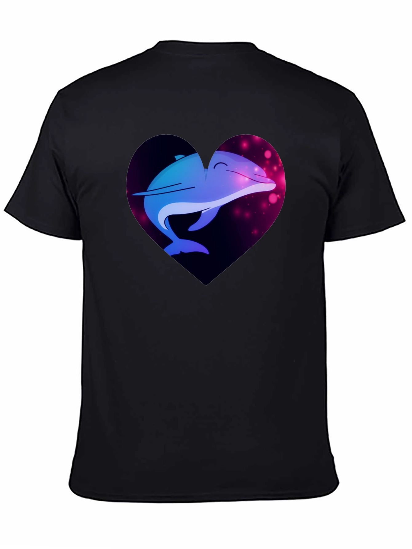 Dolphin Heart Graphic Tee - Black