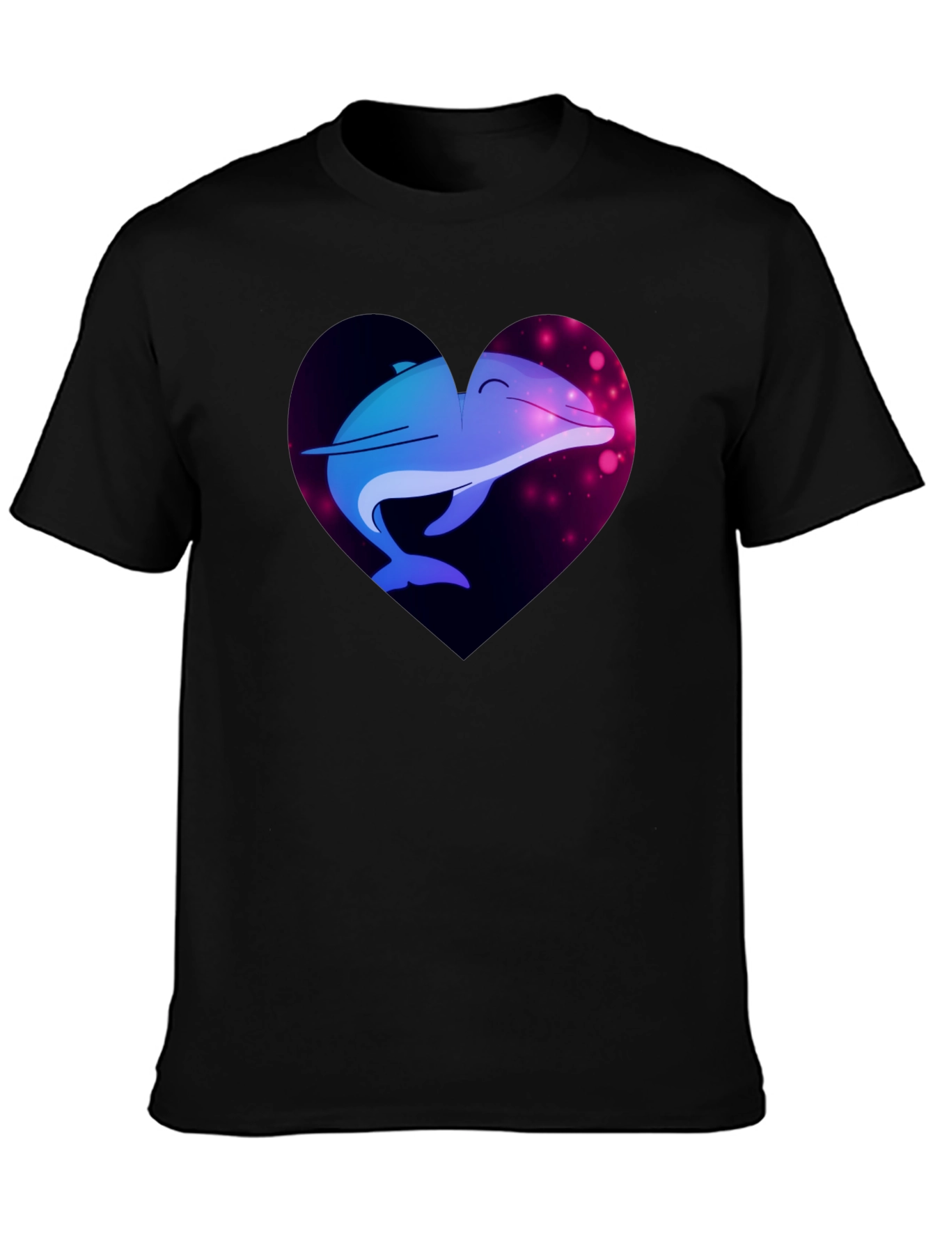 Dolphin Heart Graphic Tee - Black