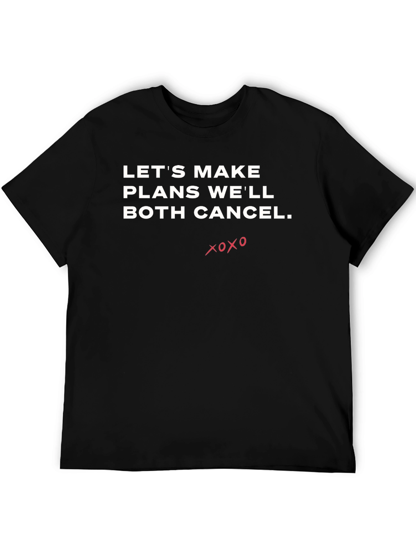 Funny Cancel Plans Graphic Tee - Black T-Shirt