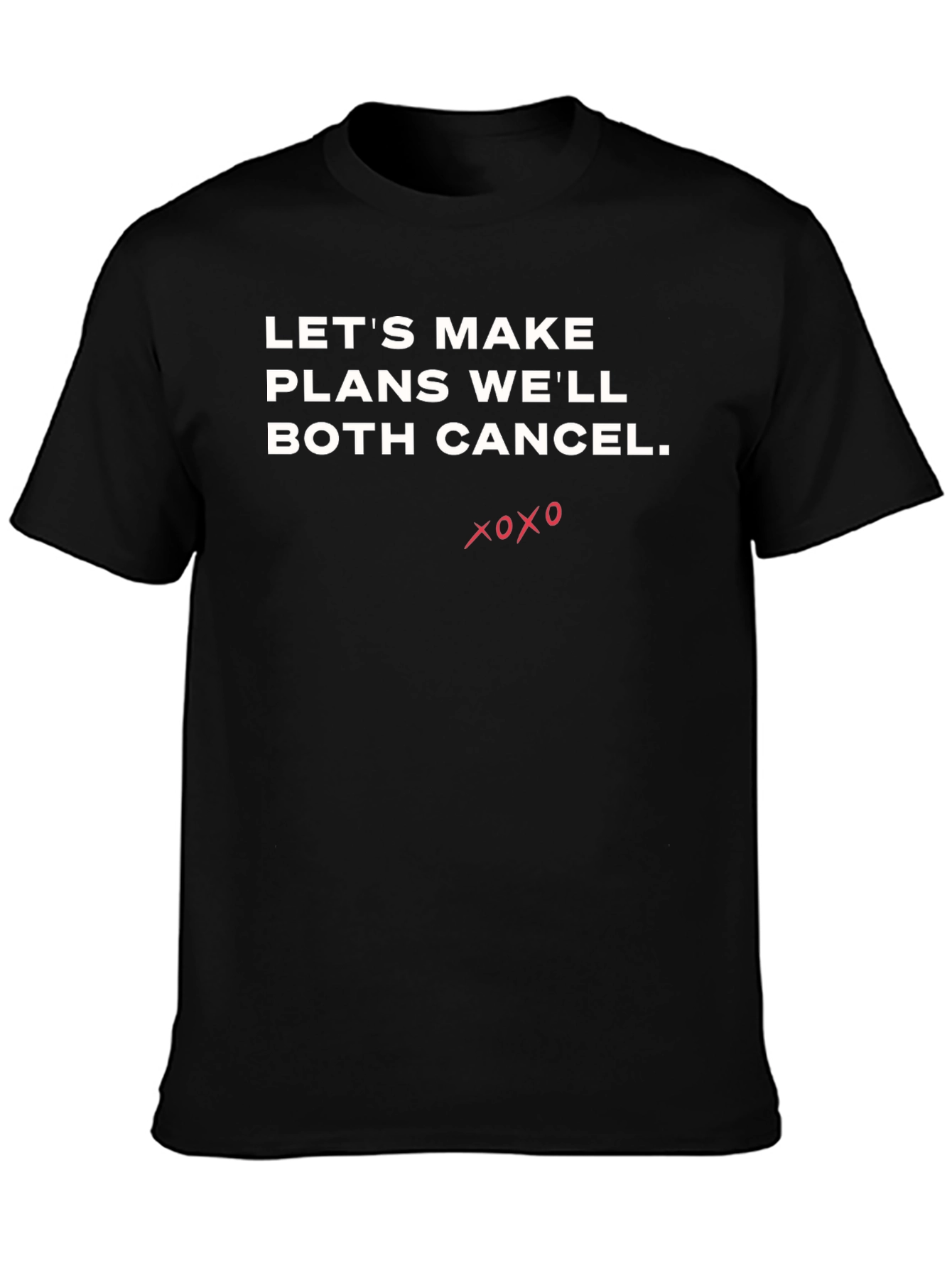 Funny Cancel Plans Graphic Tee - Black T-Shirt