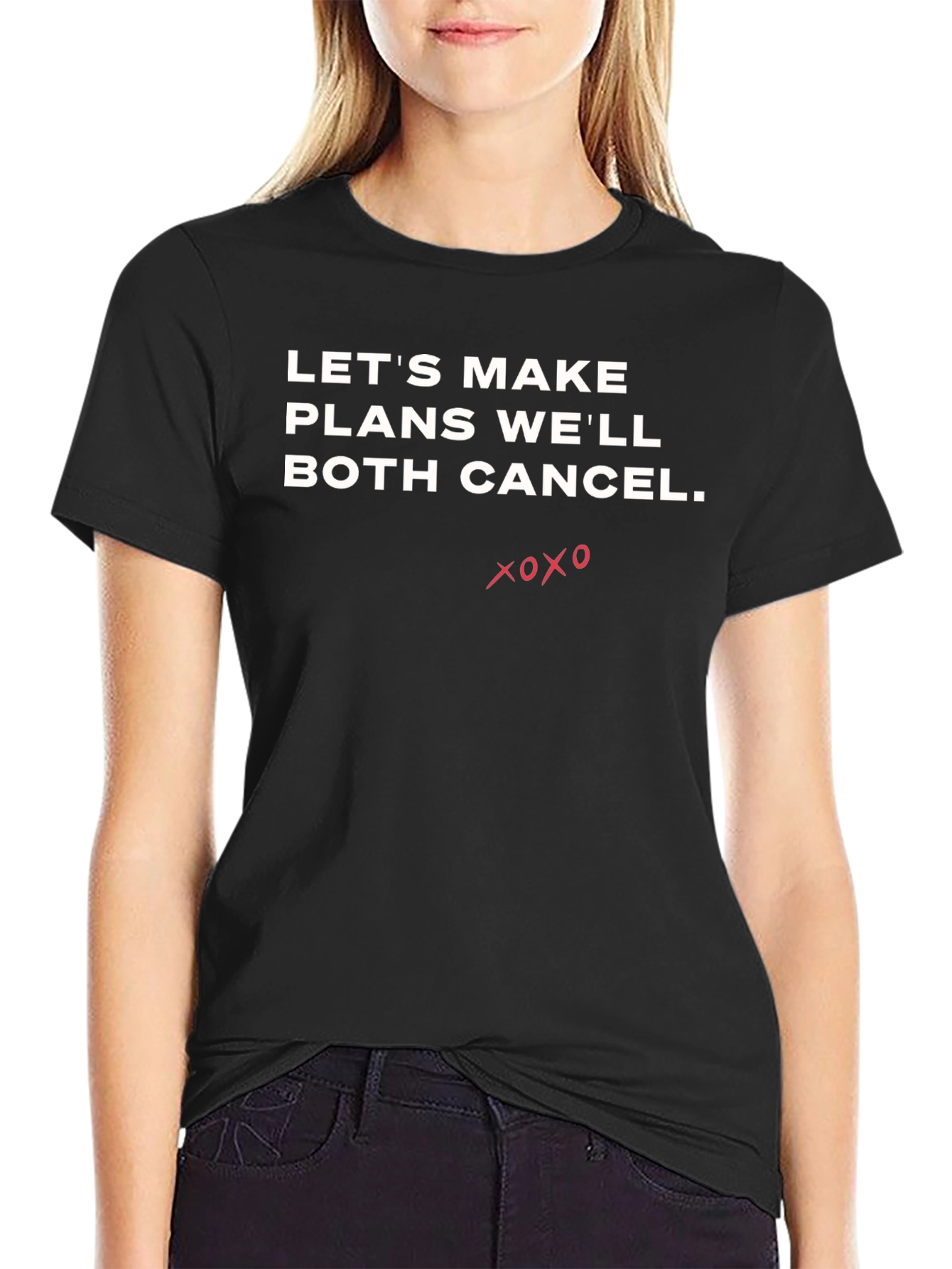 Funny Cancel Plans Graphic Tee - Black T-Shirt