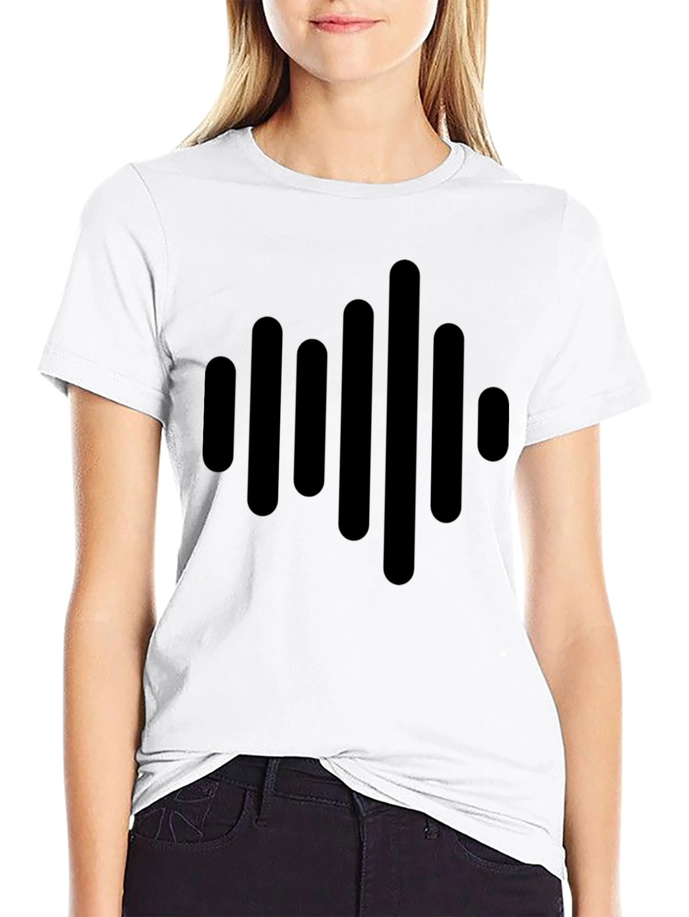 Modern Black Sound Wave Graphic Tee