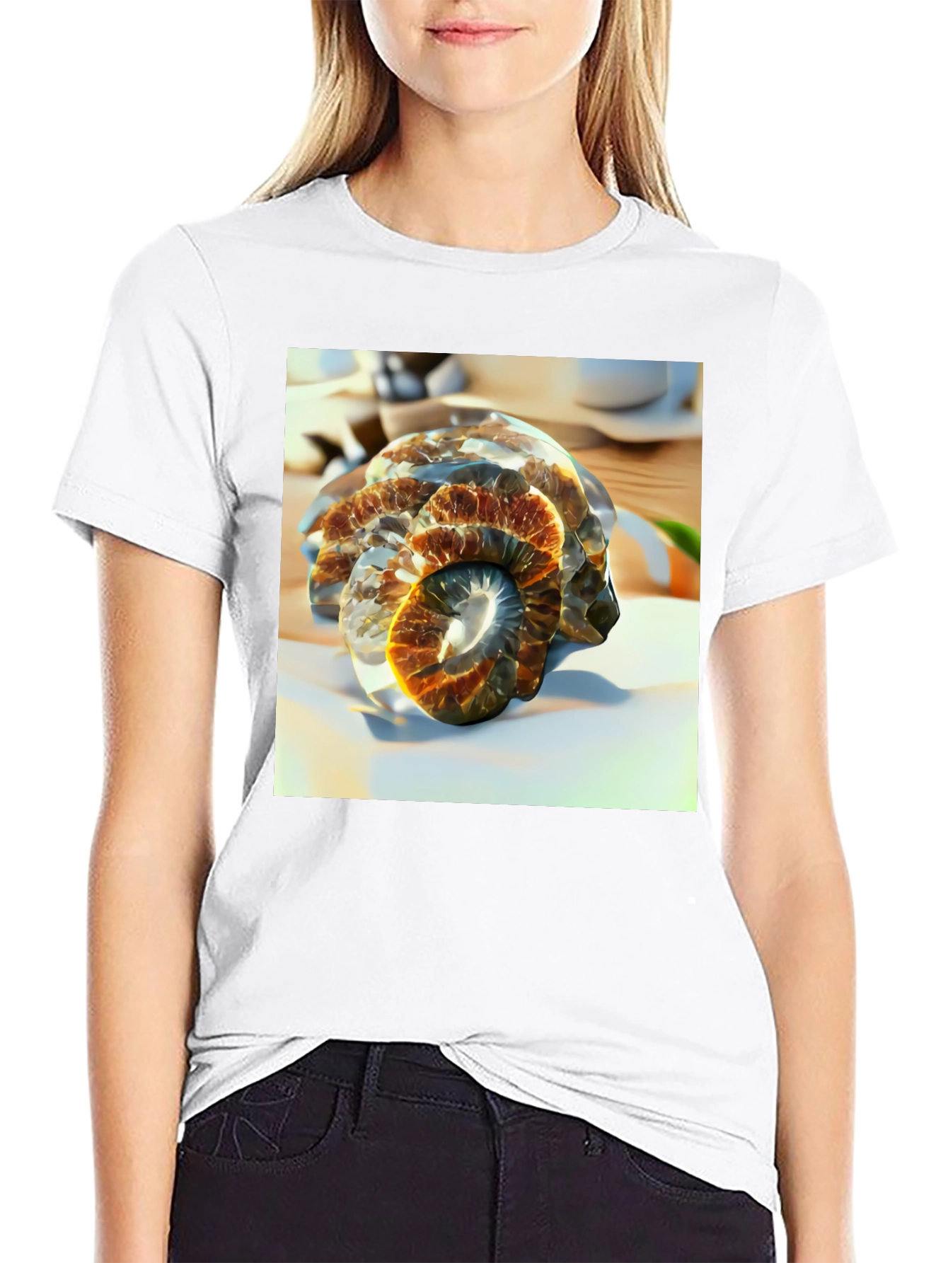 Spiral Fossil Graphic Tee - Unique Design Soft Cotton