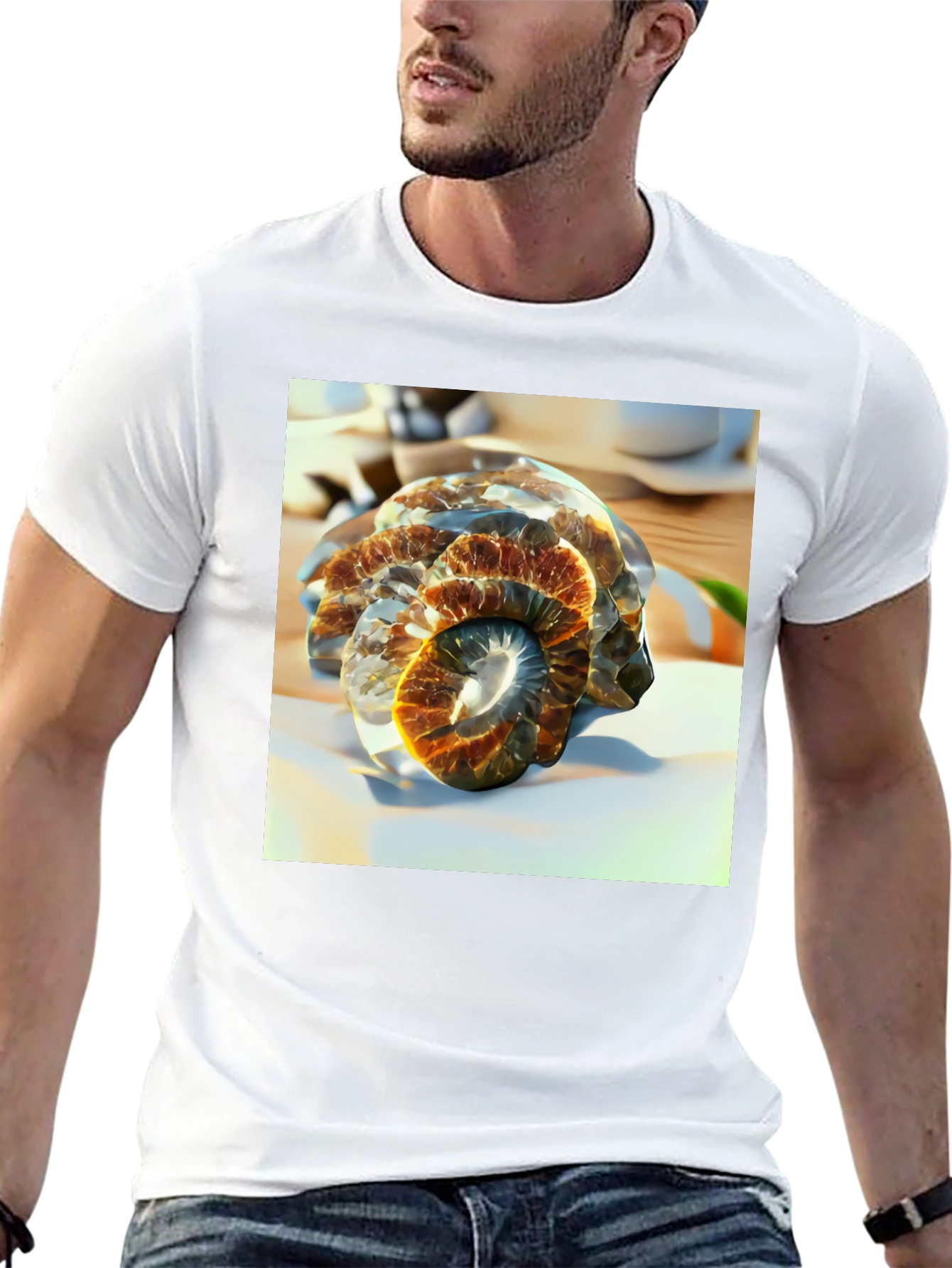 Spiral Fossil Graphic Tee - Unique Design Soft Cotton