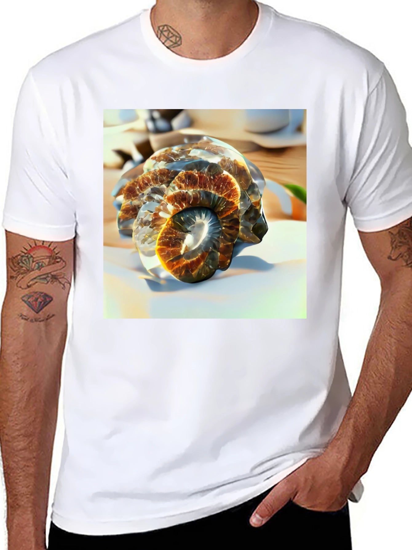 Spiral Fossil Graphic Tee - Unique Design Soft Cotton