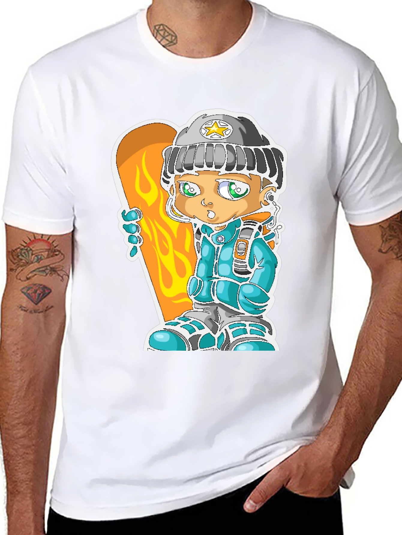 Cartoon Snowboarder Graphic Tee