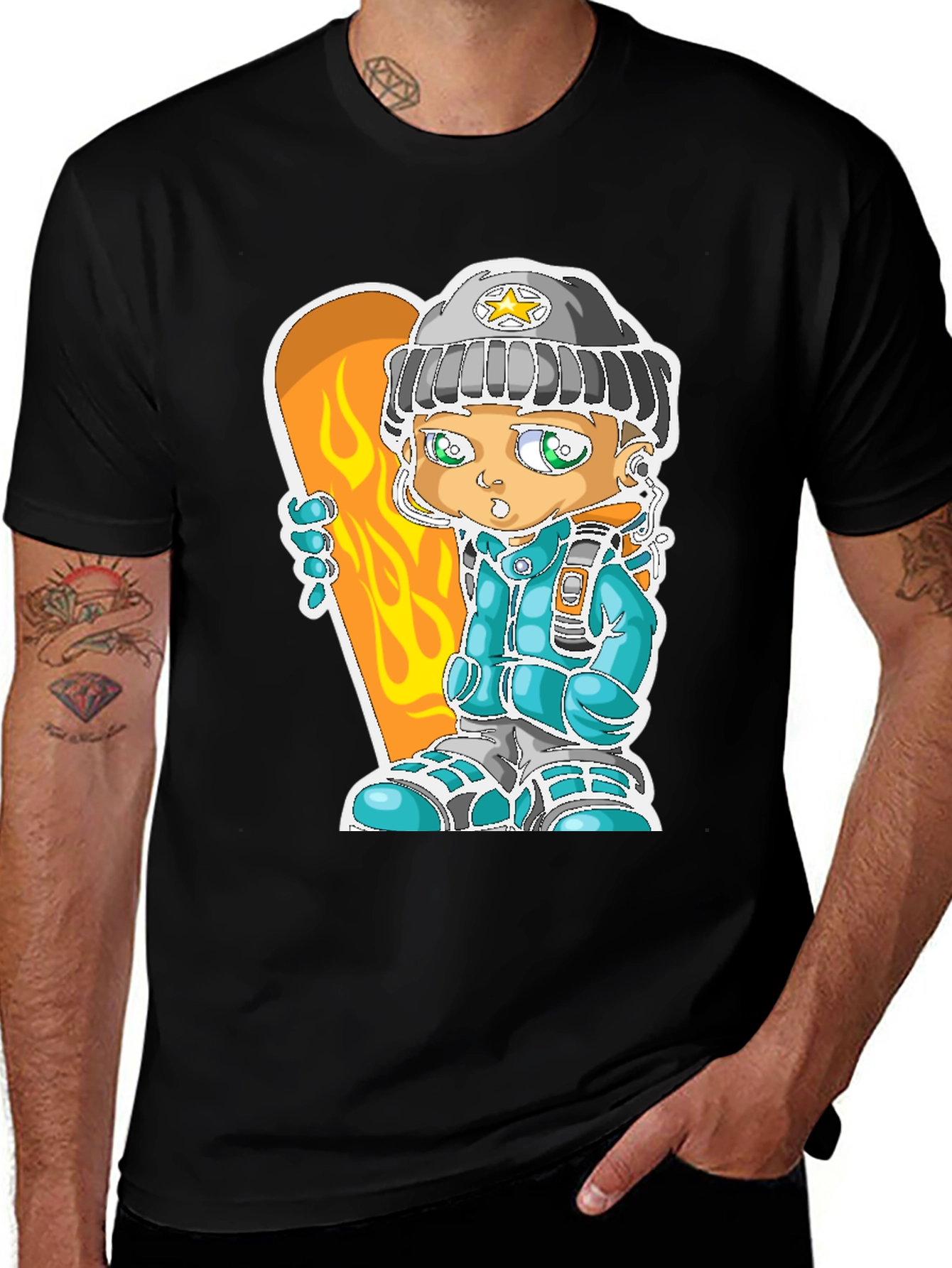 Cartoon Snowboarder Graphic Tee