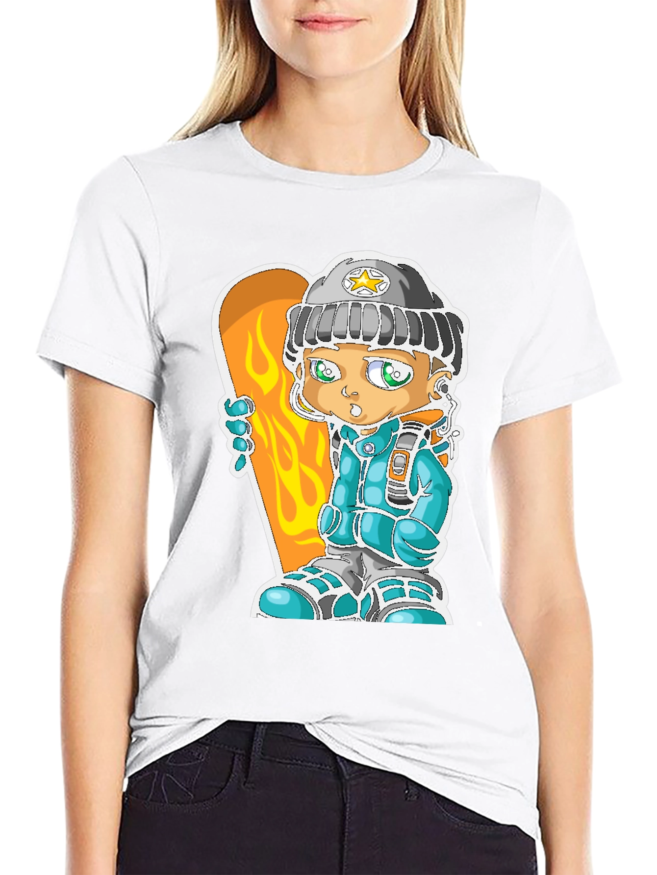Cartoon Snowboarder Graphic Tee