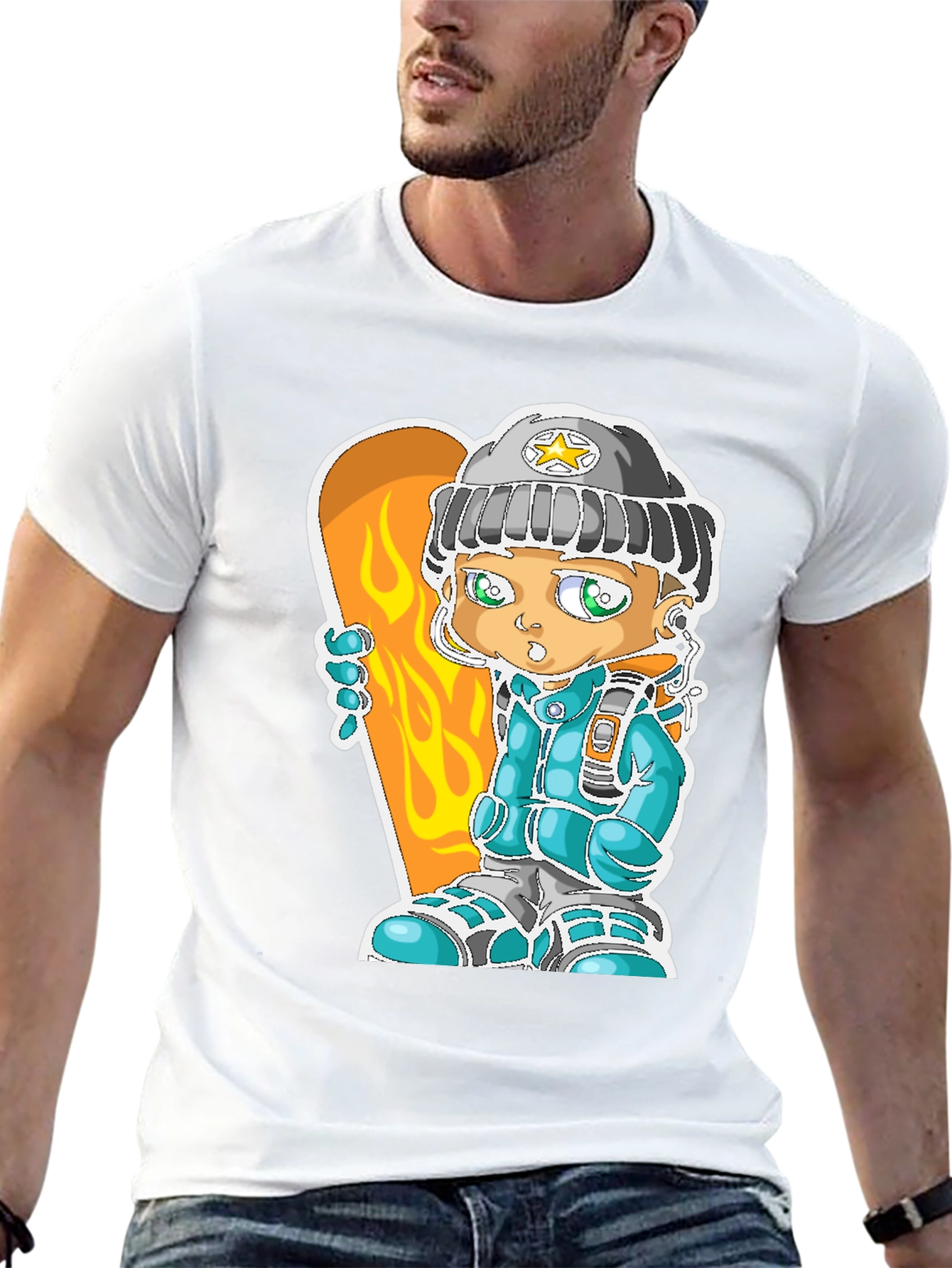Cartoon Snowboarder Graphic Tee