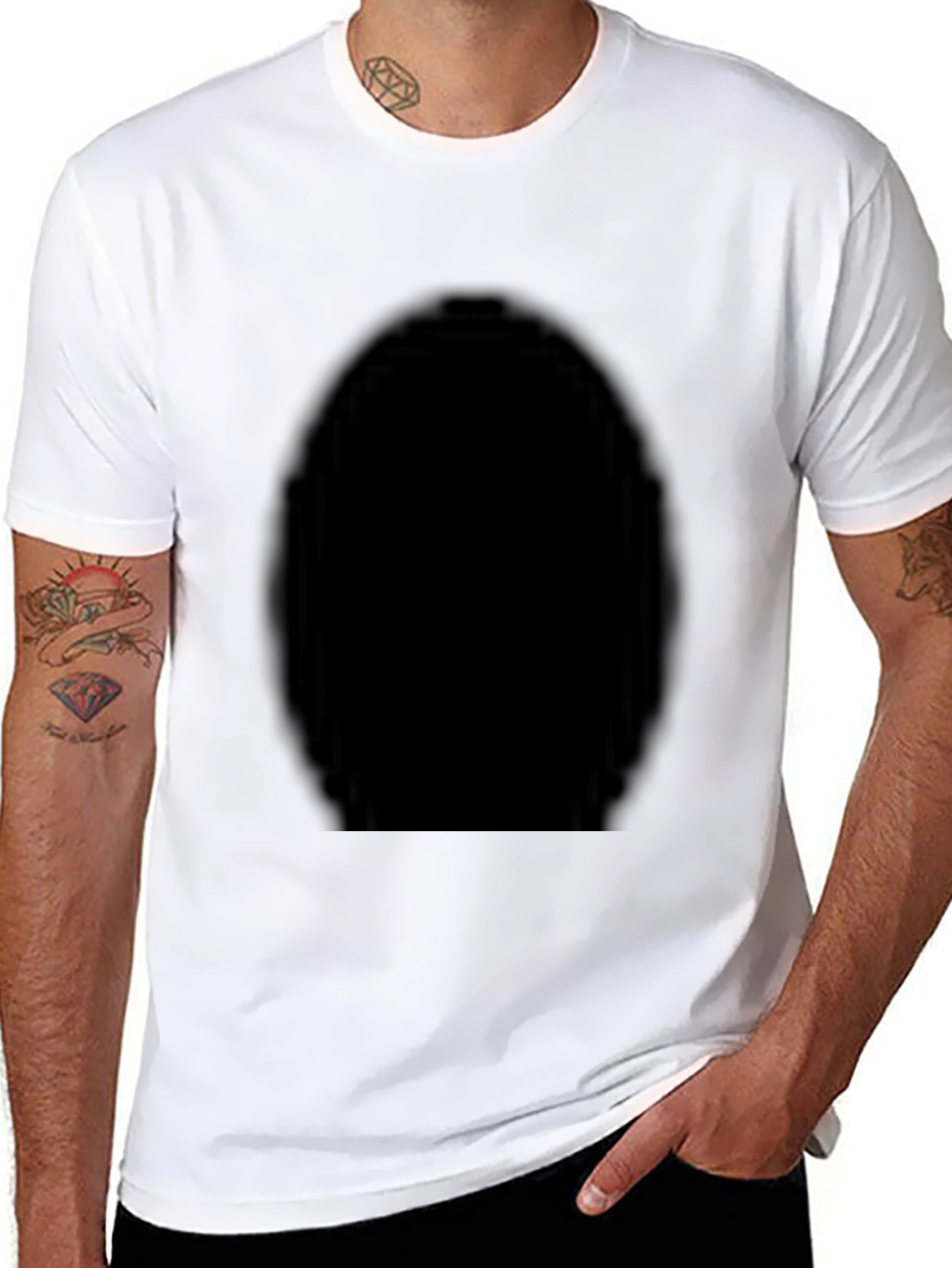 Mens Solid Black Short Sleeve T-Shirt