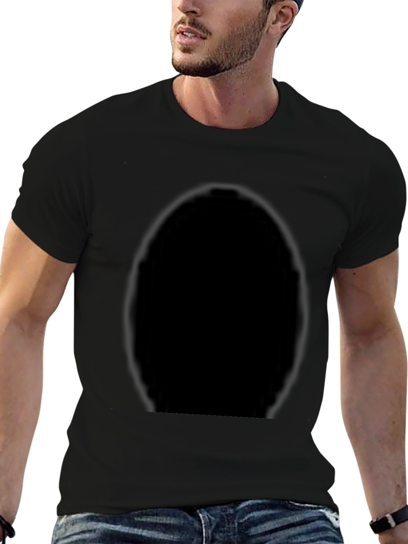 Mens Solid Black Short Sleeve T-Shirt