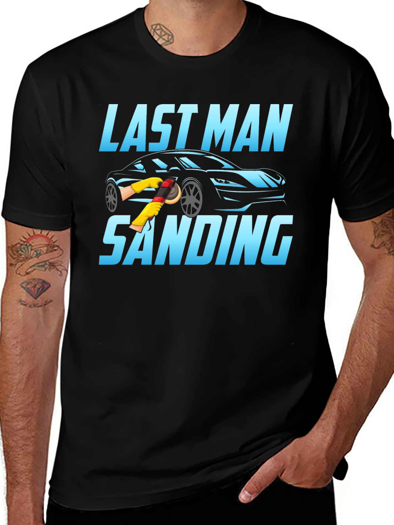 Last Man Sanding Black T-Shirt