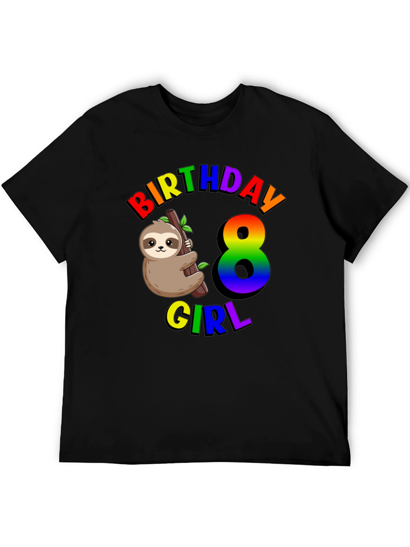 Birthday Girl 8 Sloth T-Shirt