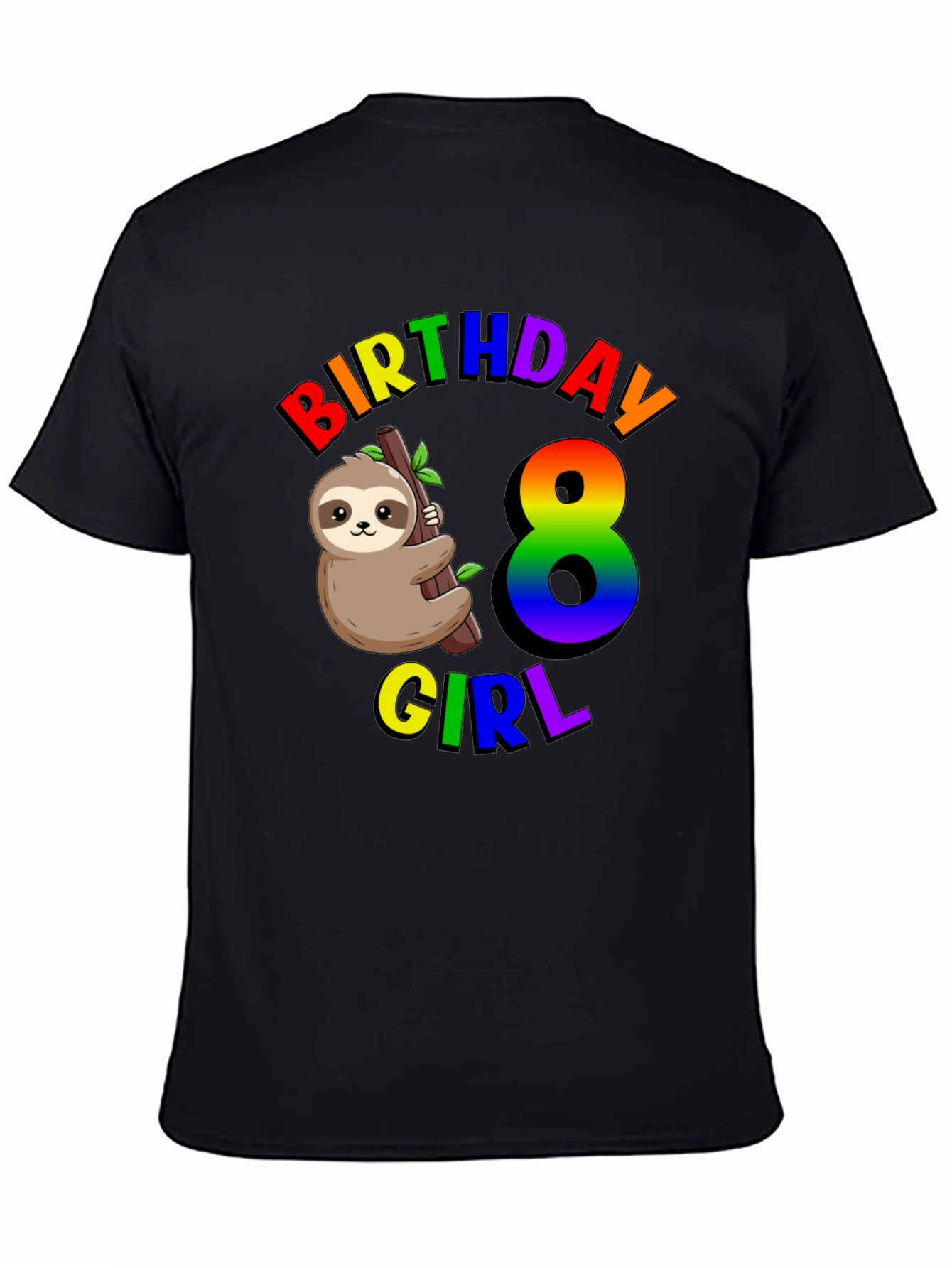 Birthday Girl 8 Sloth T-Shirt