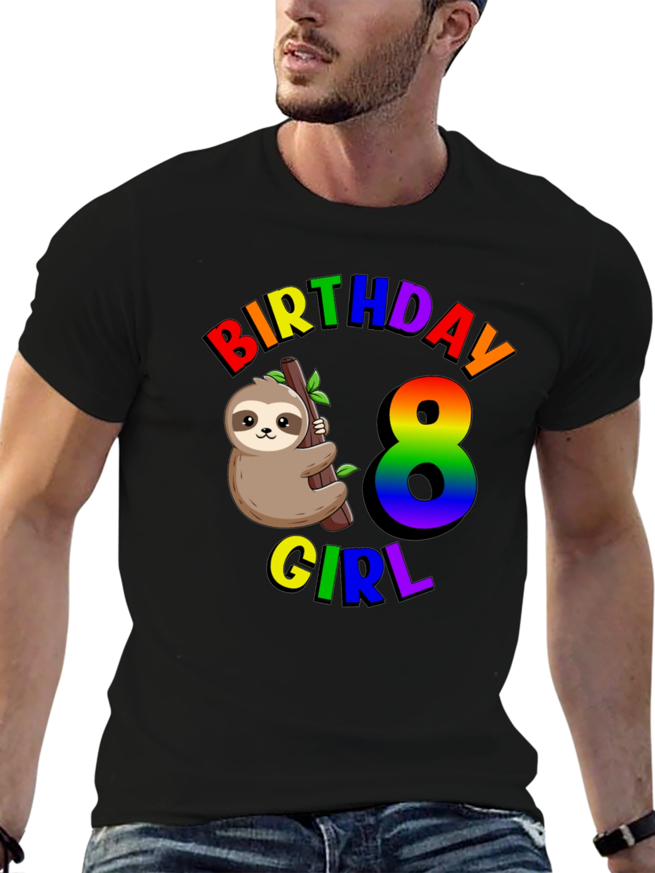 Birthday Girl 8 Sloth T-Shirt