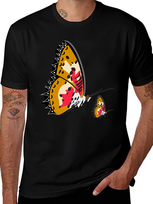 Butterfly Graphic Print Black T-Shirt