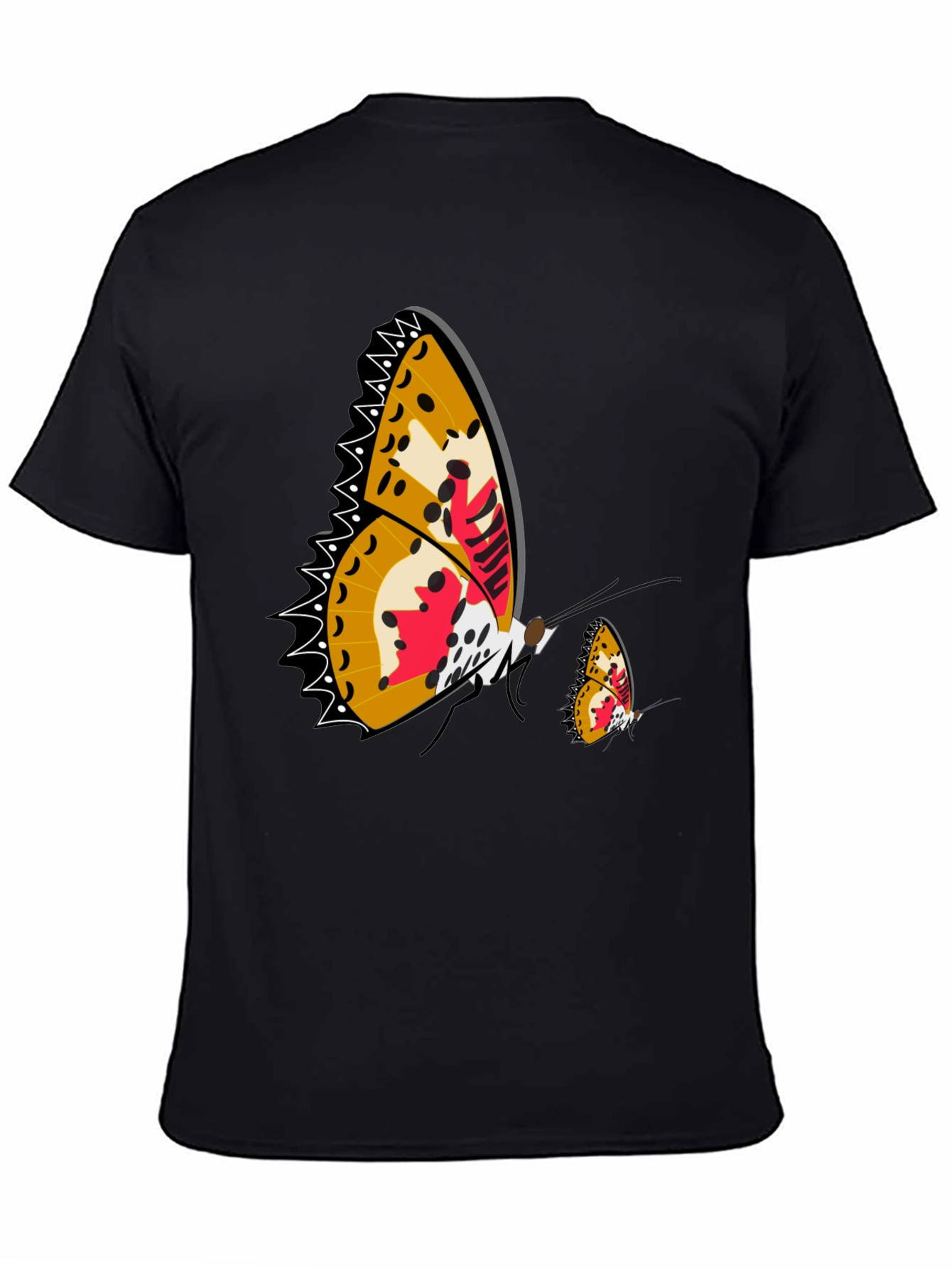 Butterfly Graphic Print Black T-Shirt