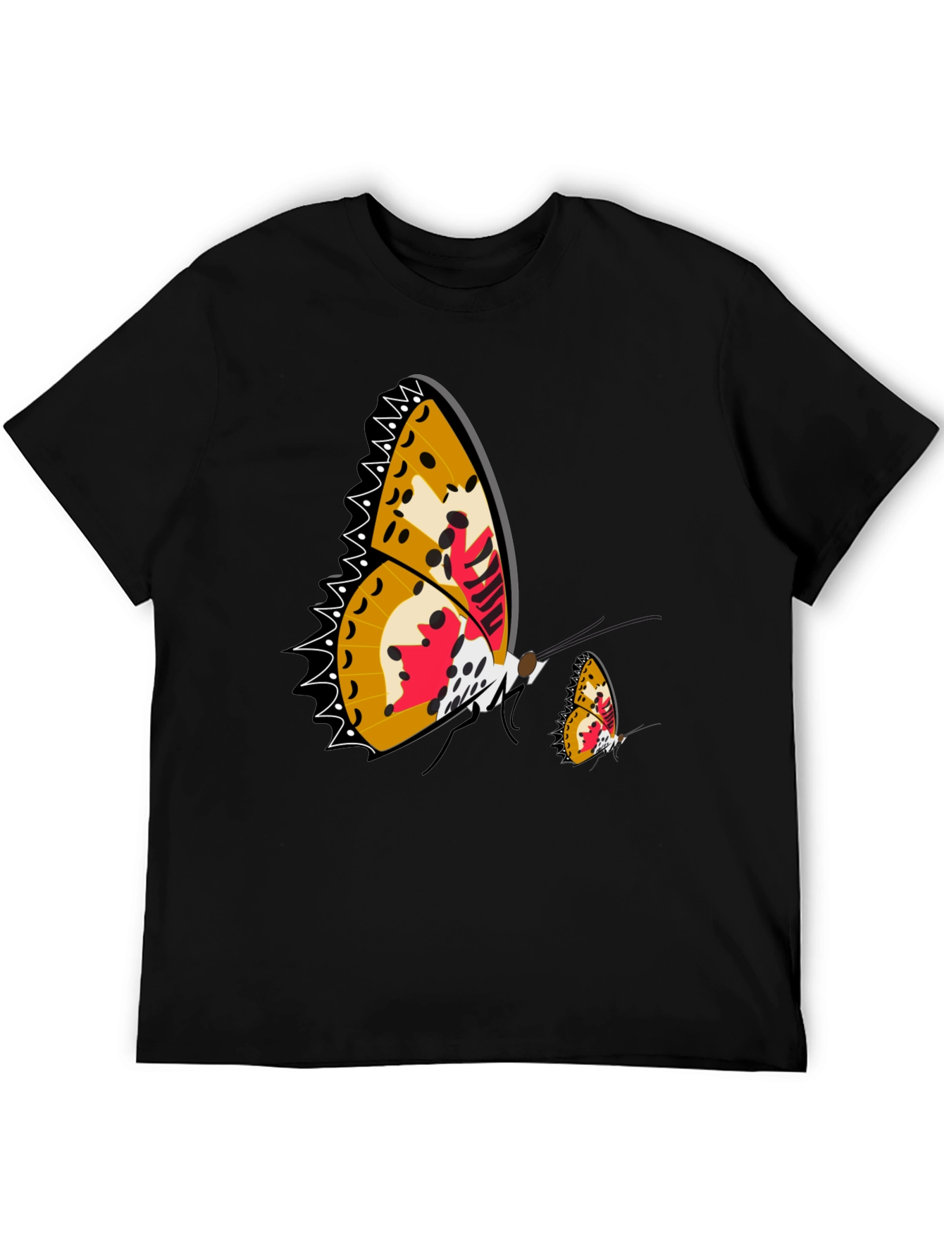 Butterfly Graphic Print Black T-Shirt