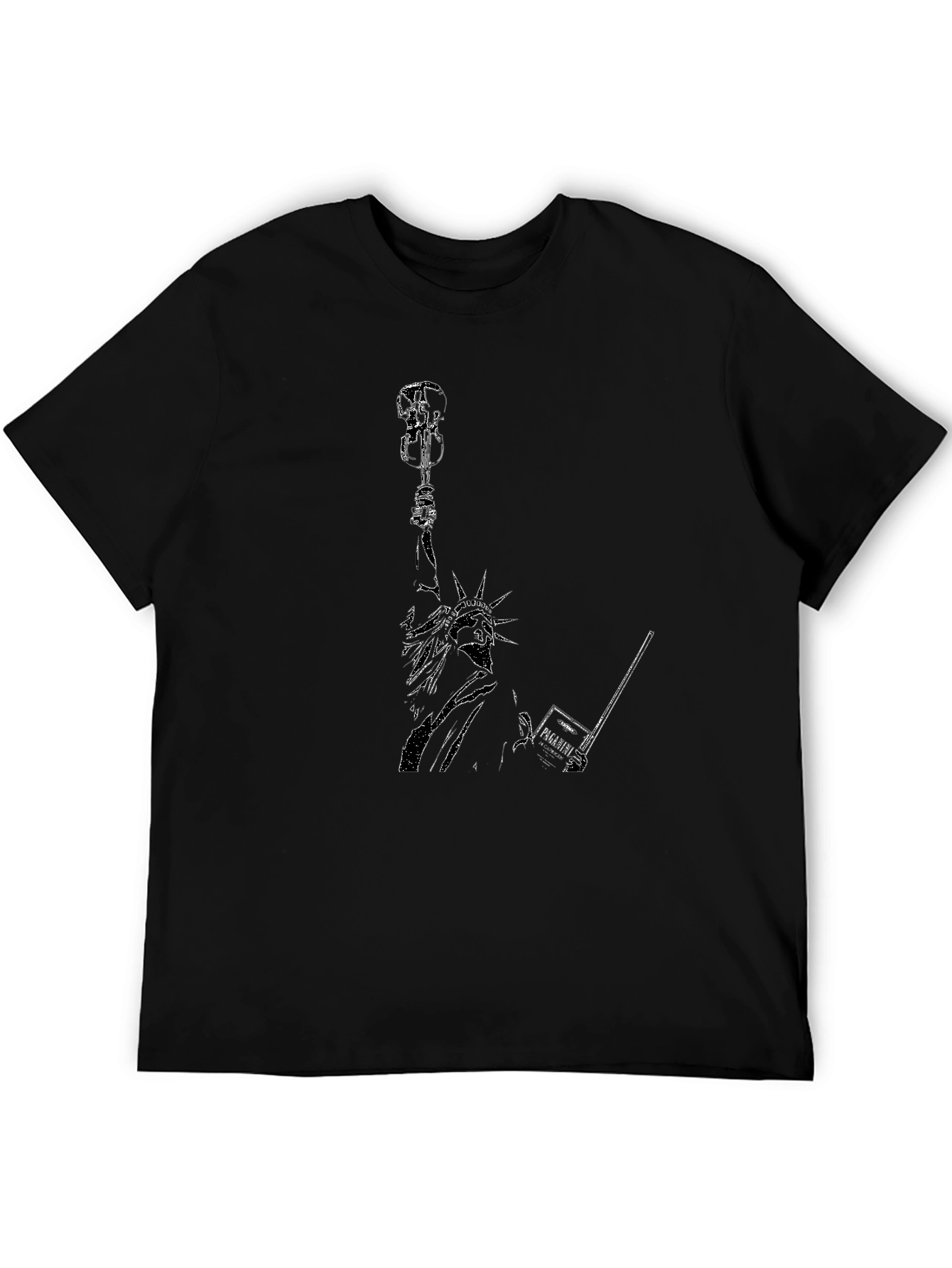 Statue of Liberty Guitar Black T-Shirt