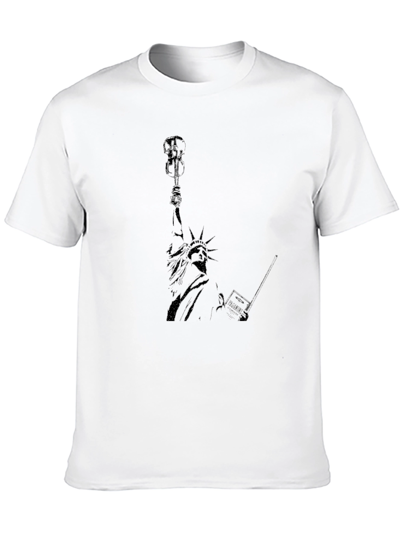 Statue of Liberty Guitar Black T-Shirt