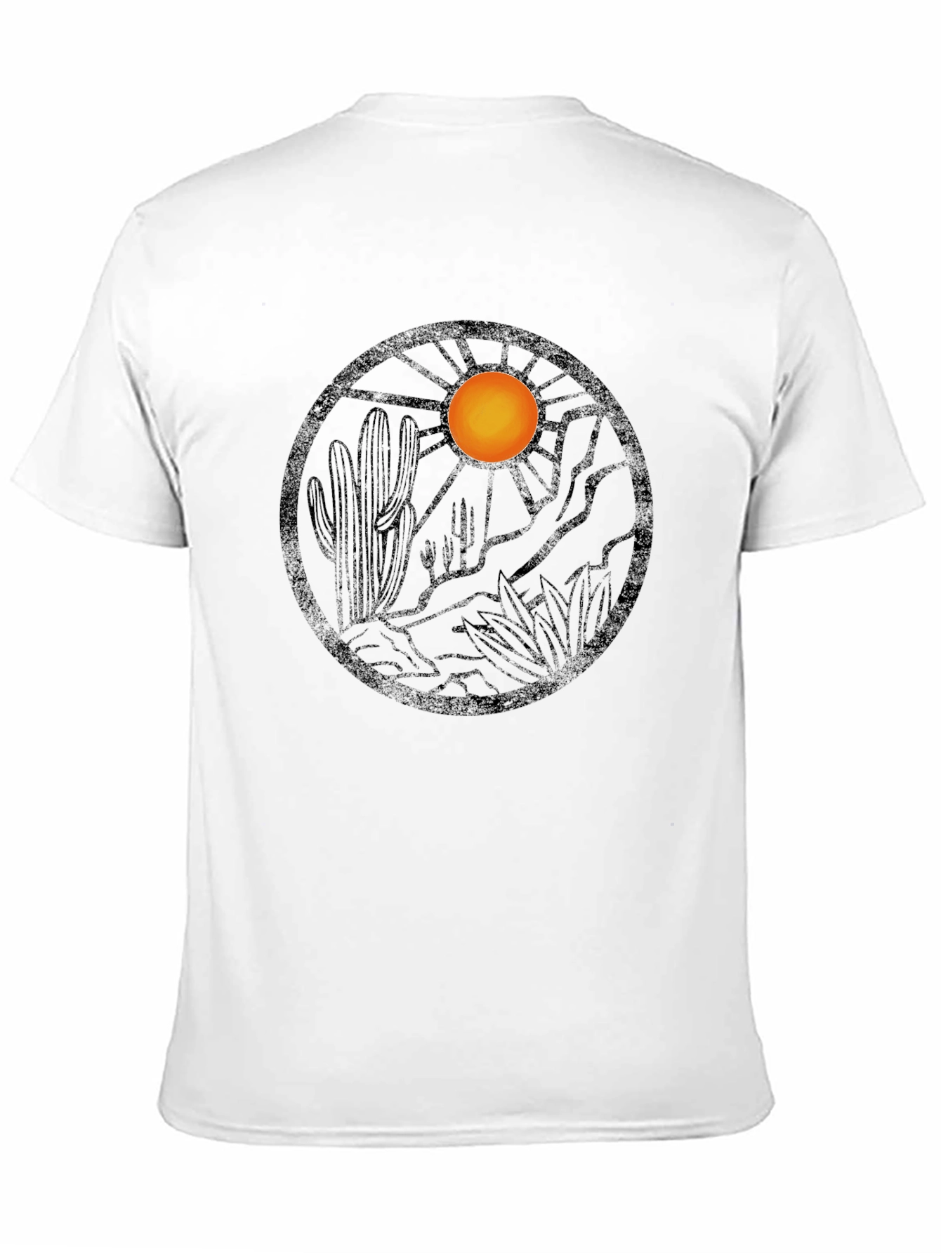Desert Landscape Graphic Tee - Black Cotton Blend