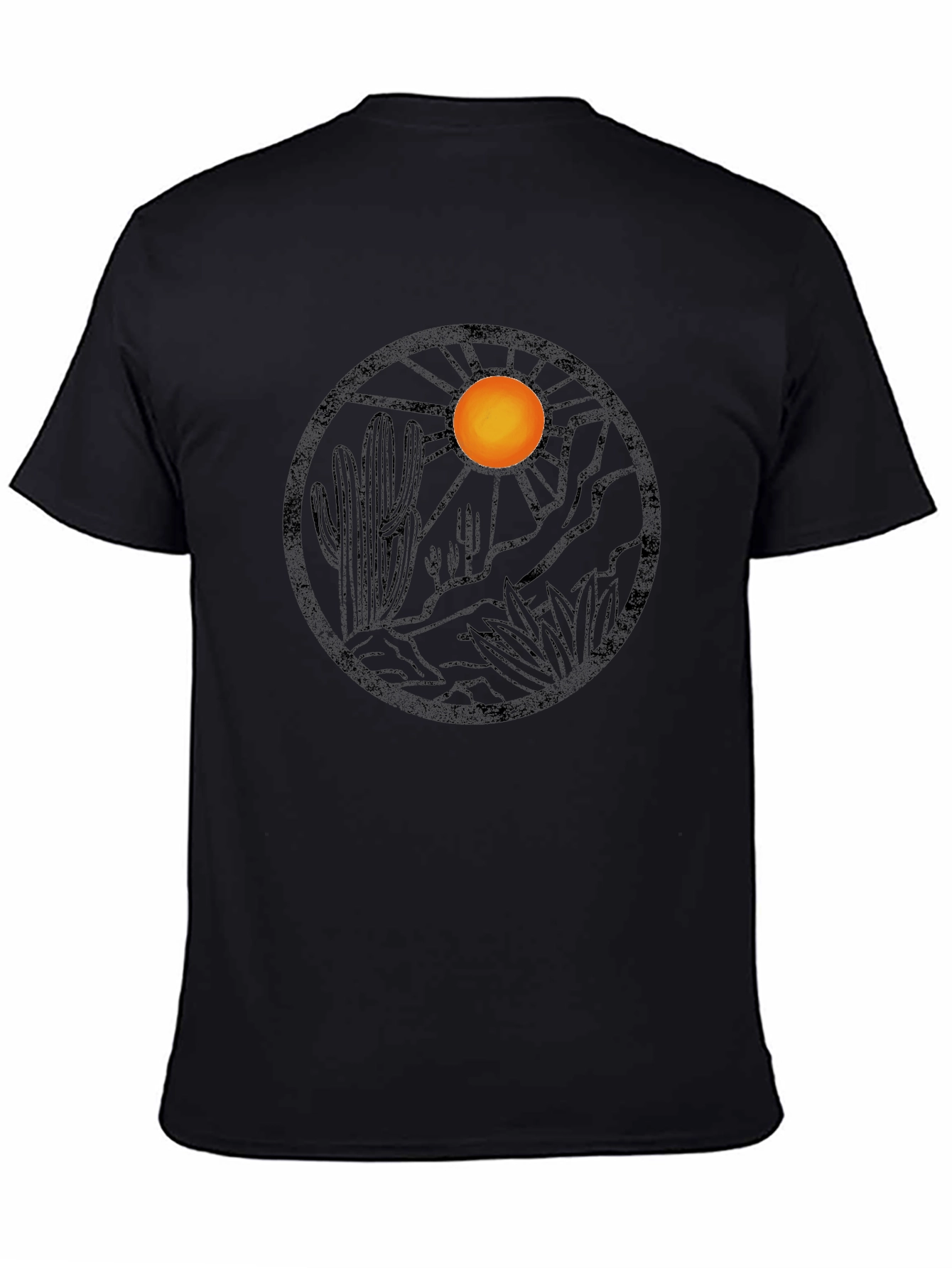 Desert Landscape Graphic Tee - Black Cotton Blend