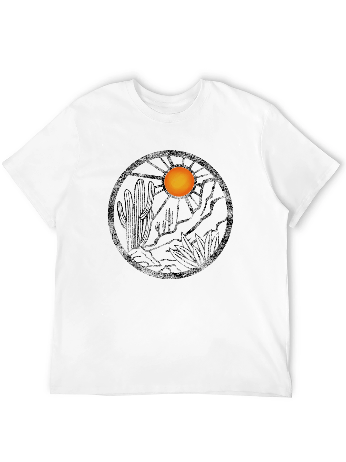 Desert Landscape Graphic Tee - Black Cotton Blend