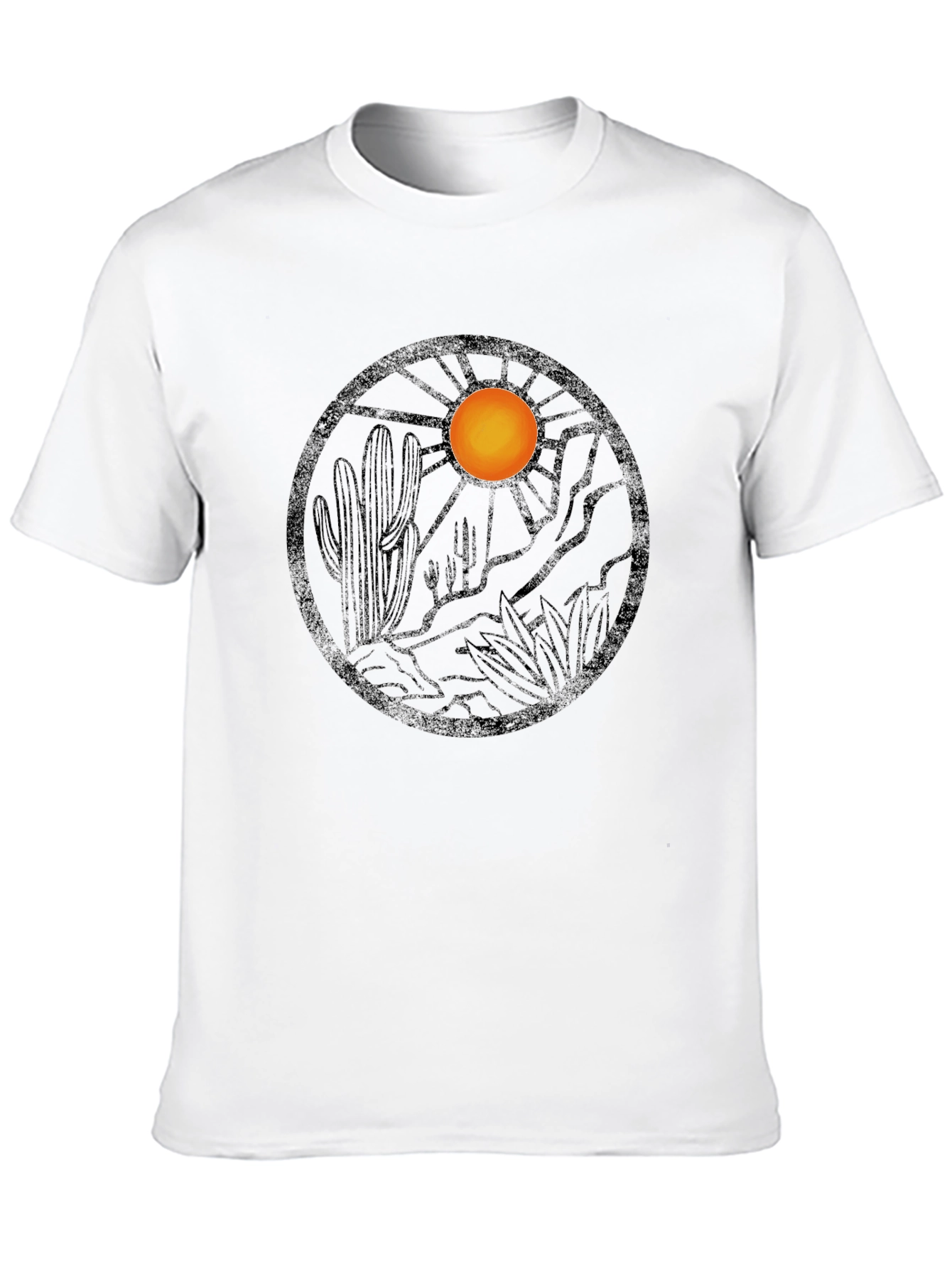 Desert Landscape Graphic Tee - Black Cotton Blend