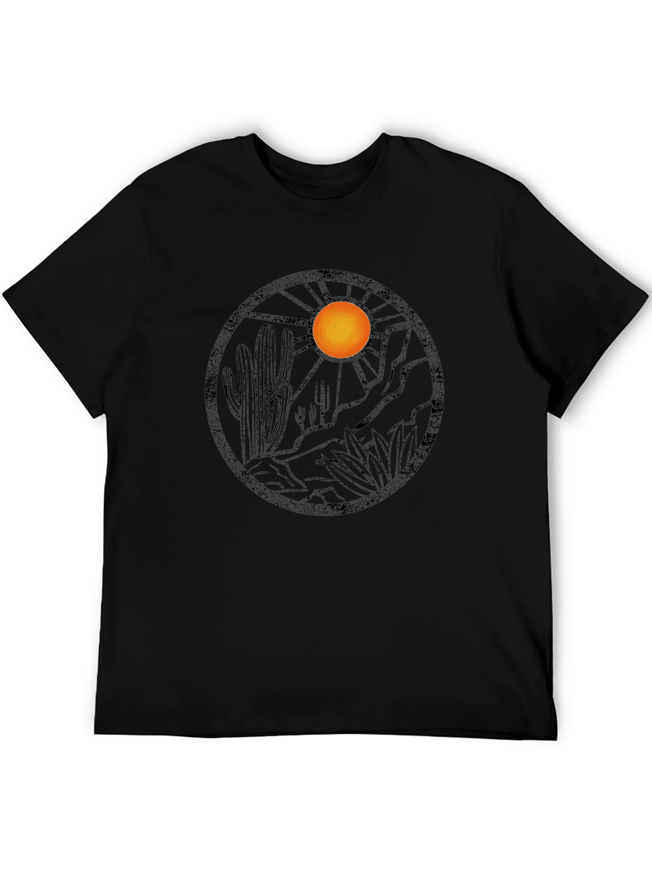 Desert Landscape Graphic Tee - Black Cotton Blend