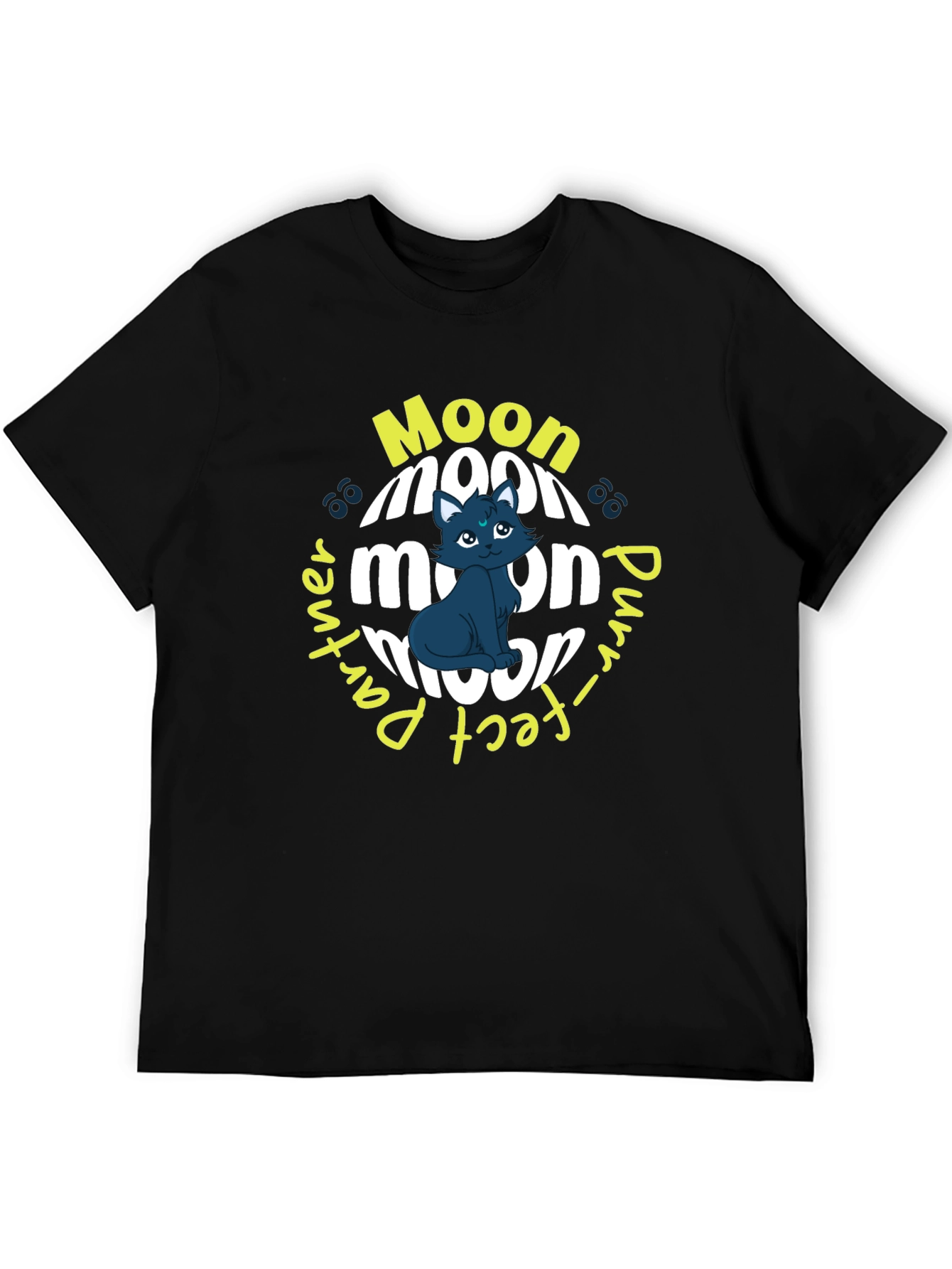Moon Purr-fect Partner Black T-Shirt