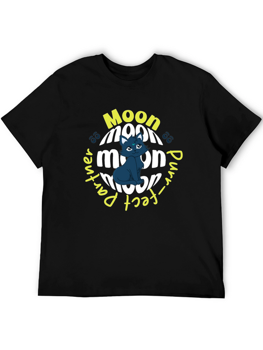 Moon Purr-fect Partner Black T-Shirt