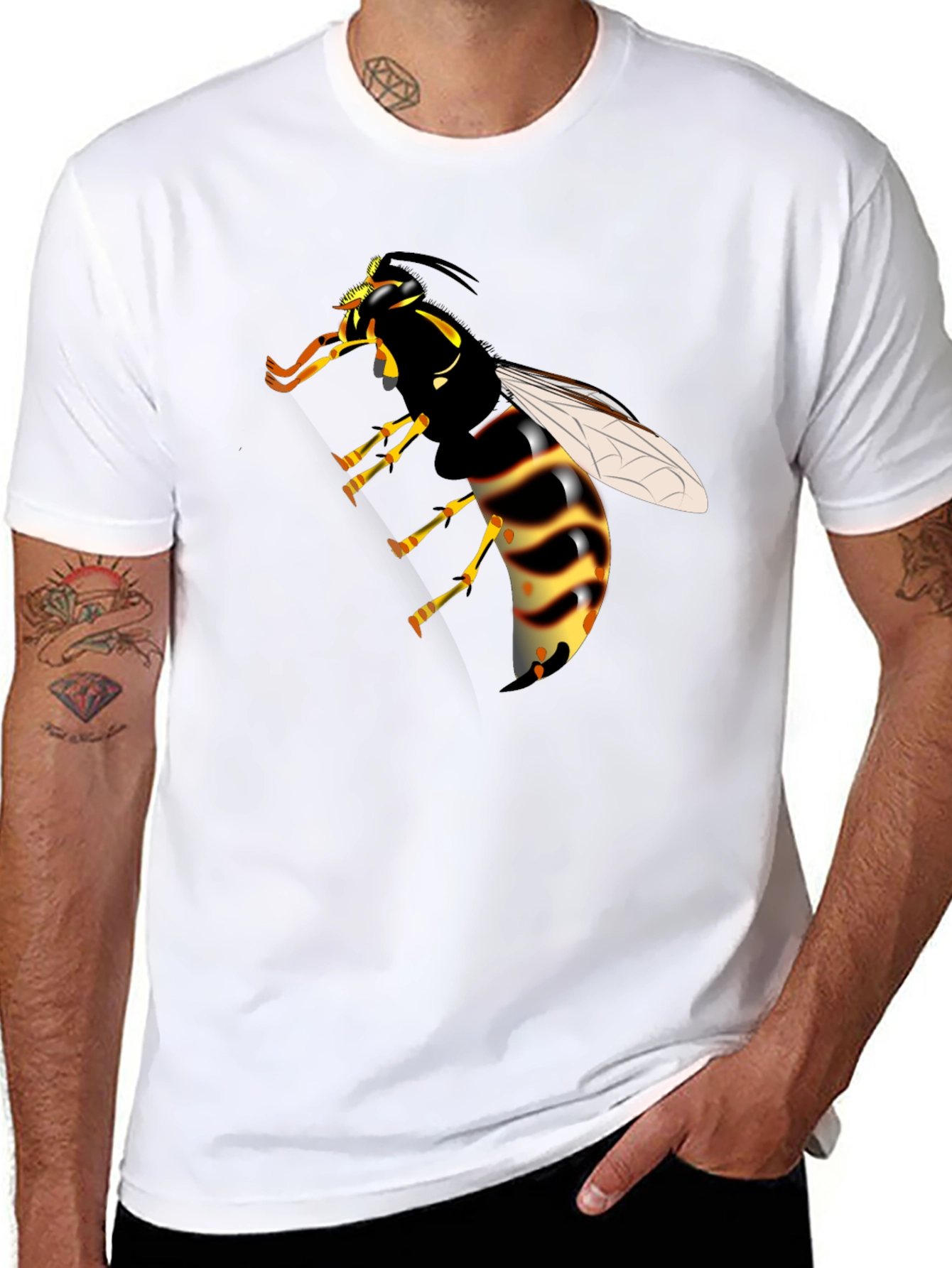 Wasp Graphic Print Black T-Shirt