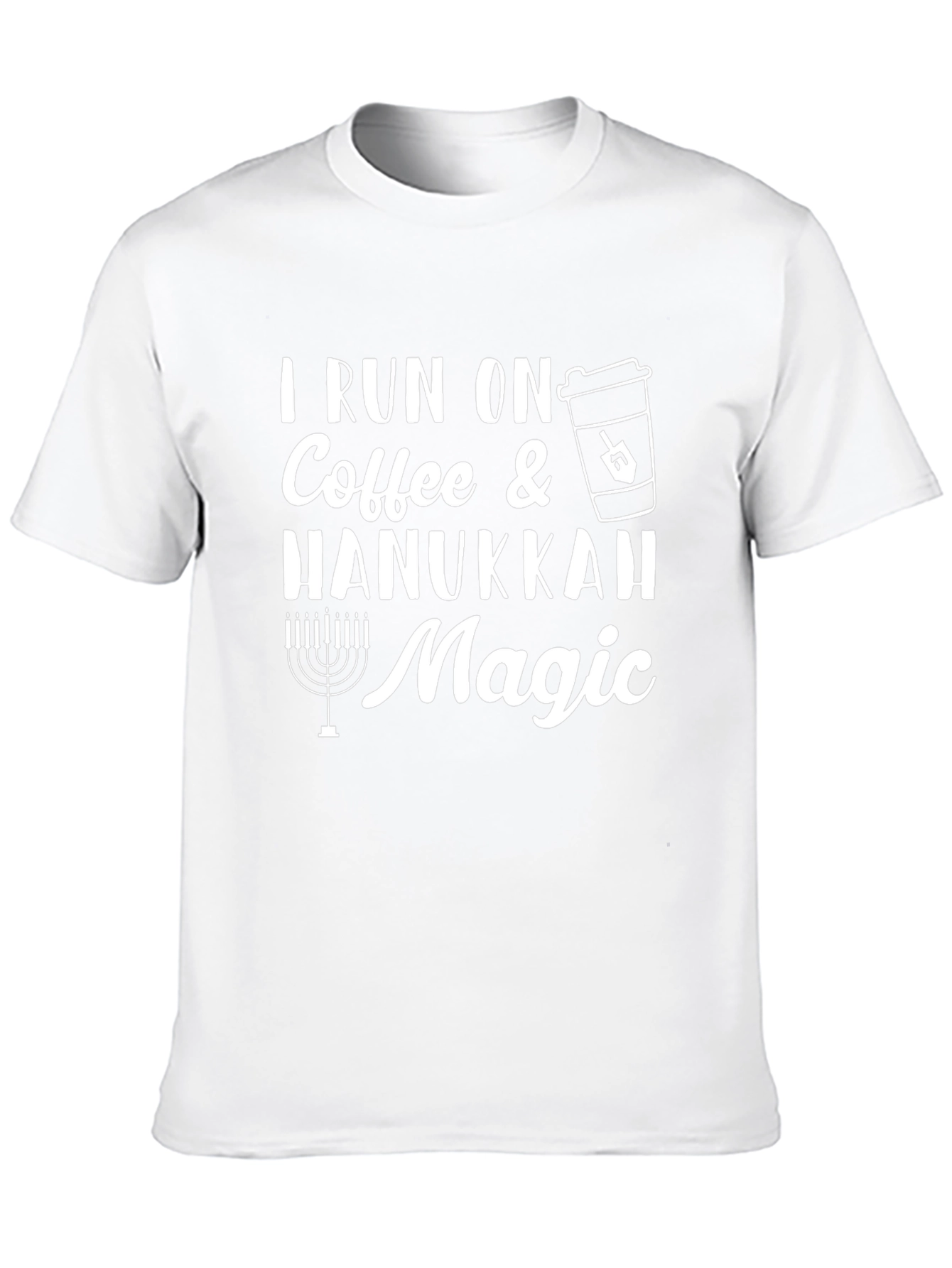 Coffee & Hanukkah Magic Black T-Shirt